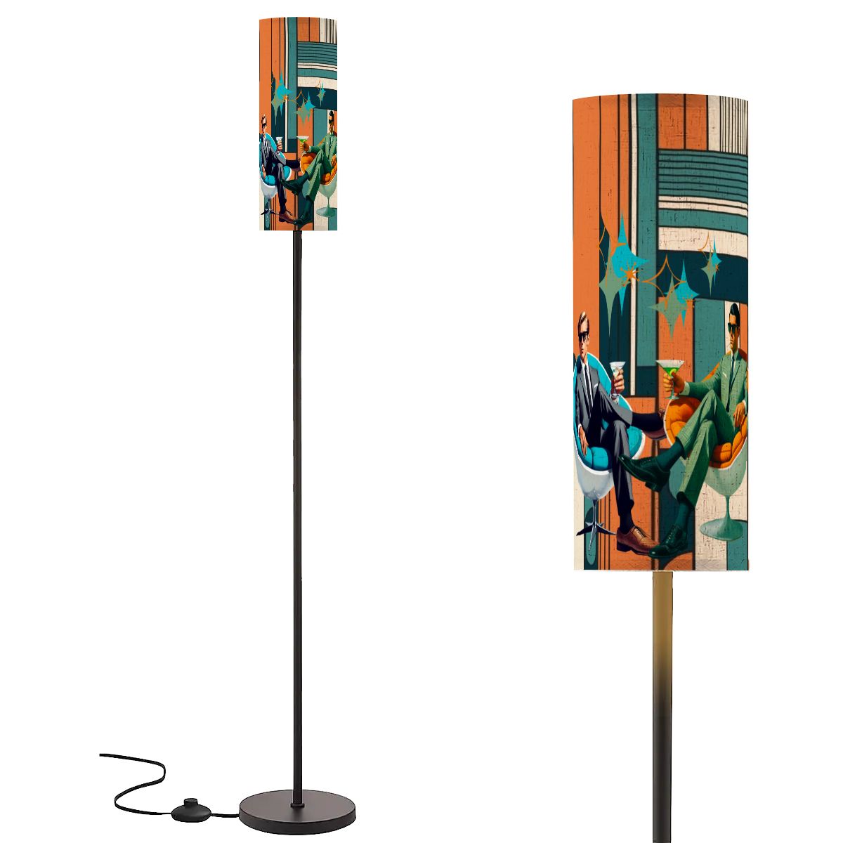 Mid Century Modern Bauhaus Mod Gentlemen Coctail Hour, MCM Floor Lamp - Mid Century Modern Gal