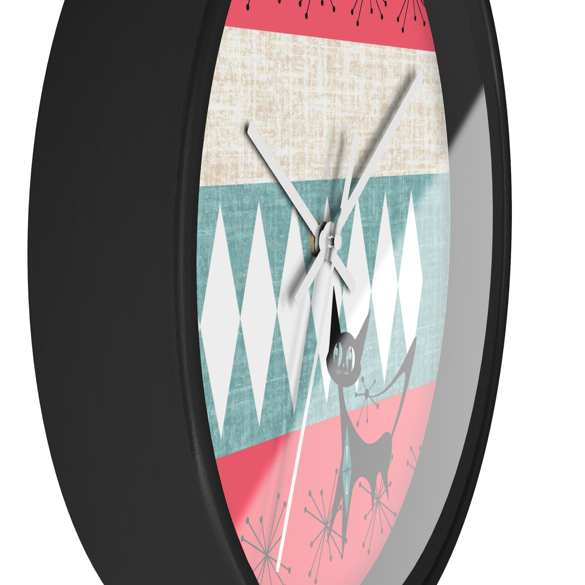 Atomic Cat, Mid Century Modern Retro Cat Wall Clock - Mid-Century Modern Timepiece - Mid Century Modern Gal