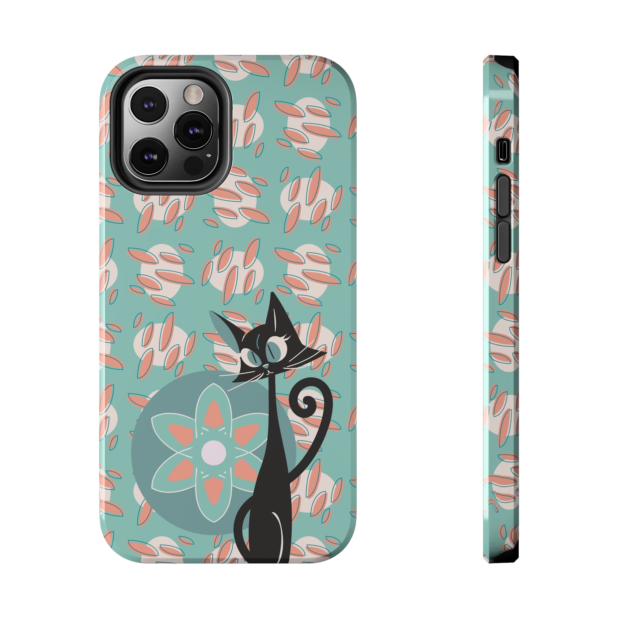 Atomic Cat, Mid Century Modern Funky Fun Smart Phone Tough Phone Cases - Mid Century Modern Gal