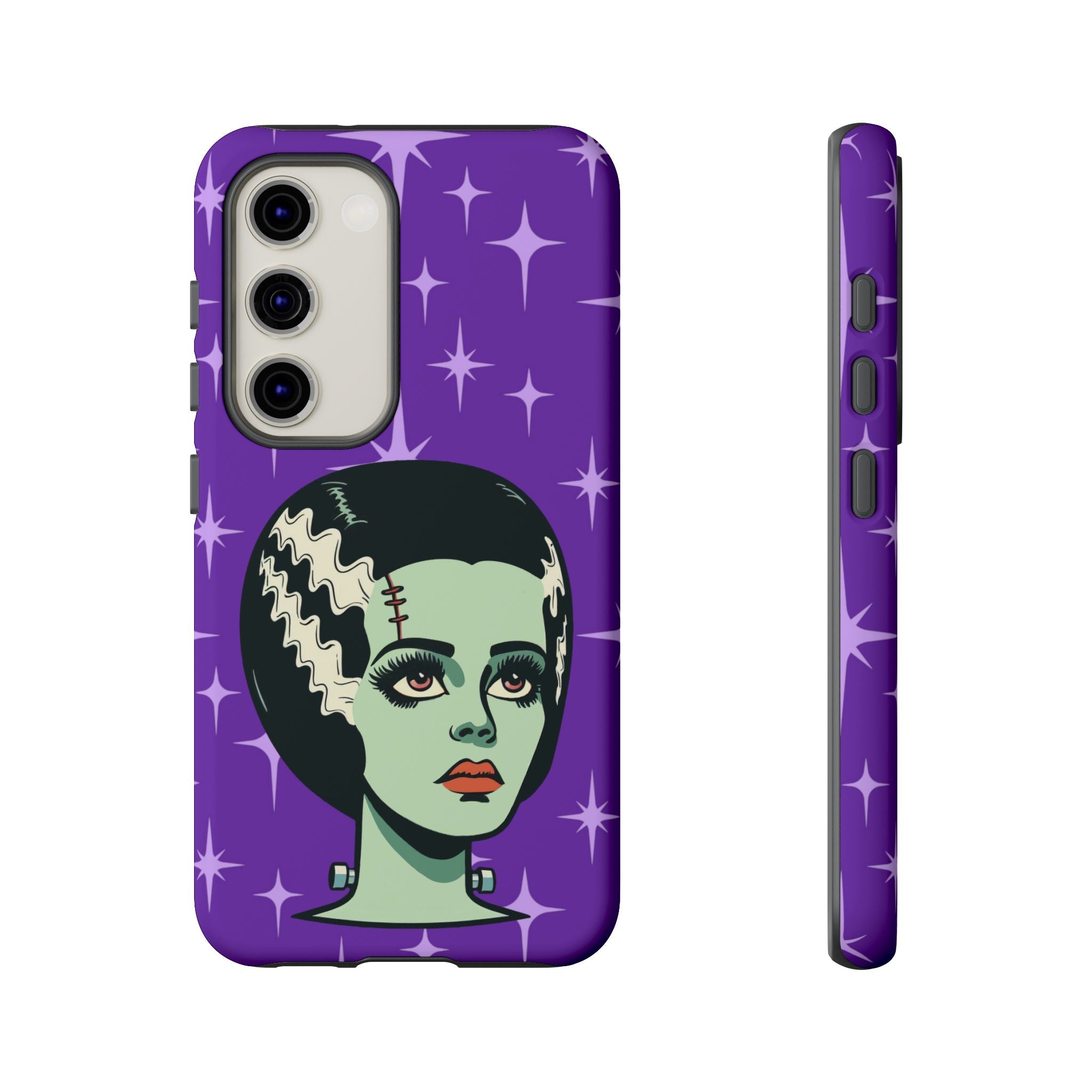 Bride of Frankenstein Retro Mid Mod Horror Buff Purple Halloween Tough Phone Case - Mid Century Modern Gal