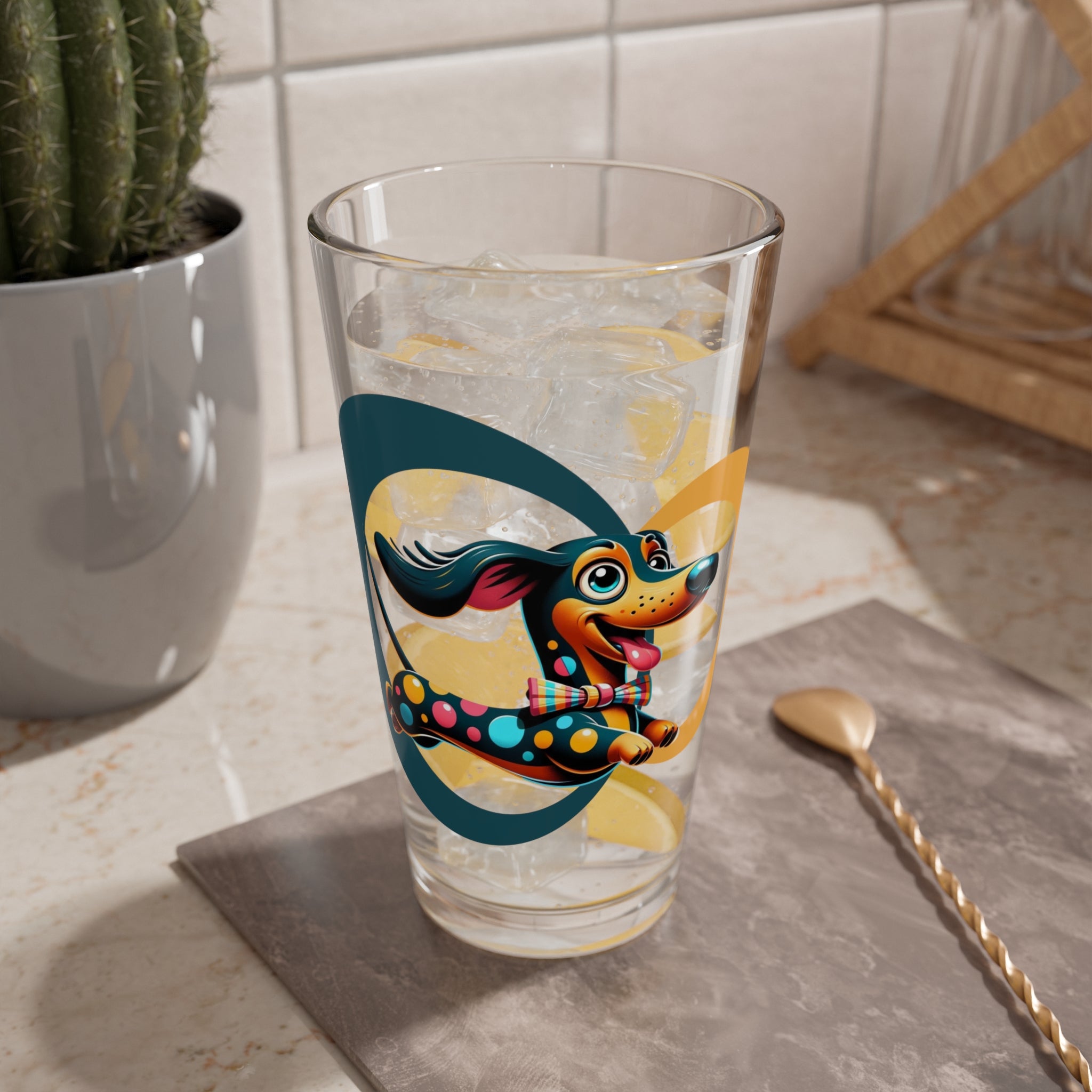 Dachshund Dog Lover, Weiner Dog, Hot Dog Doxie Dog, Kitschy Retro Mid Century Modern Drinkware - Mid Century Modern Gal