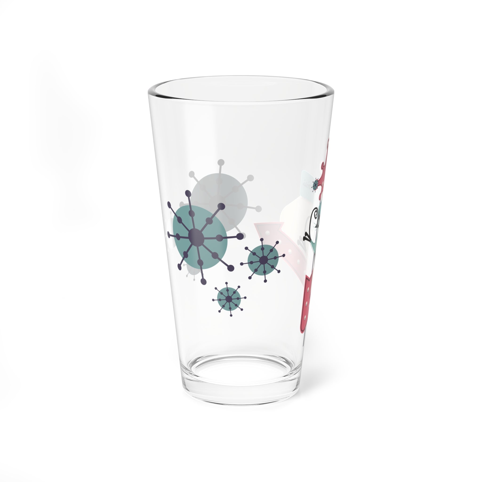 Atomic Cat Retro Glassware, Mid Century Modern Barware, Buy 3 Get One Free, Atomic 50s Drinkware Beer, Cocktail, Mocktail, Mojito Glass - Mid Century Modern Gal
