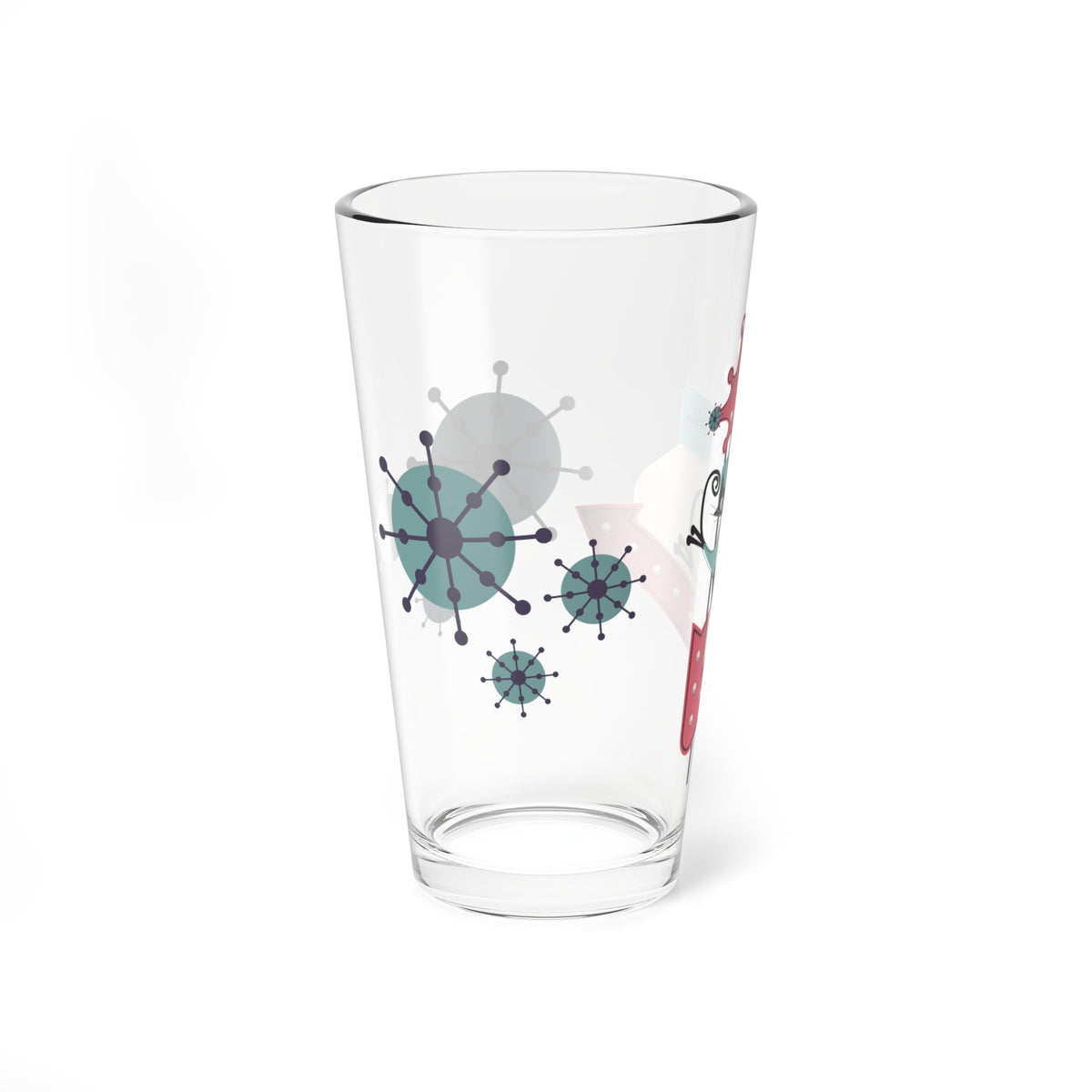 Atomic Cat Retro Glassware, Mid Century Modern Barware, Buy 3 Get One Free, Atomic 50s Drinkware Beer, Cocktail, Mocktail, Mojito Glass - Mid Century Modern Gal