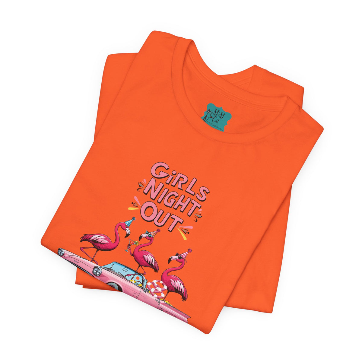 Girls Night Out Retro Fun Party Flamingo Tee - Mid Century Modern Gal