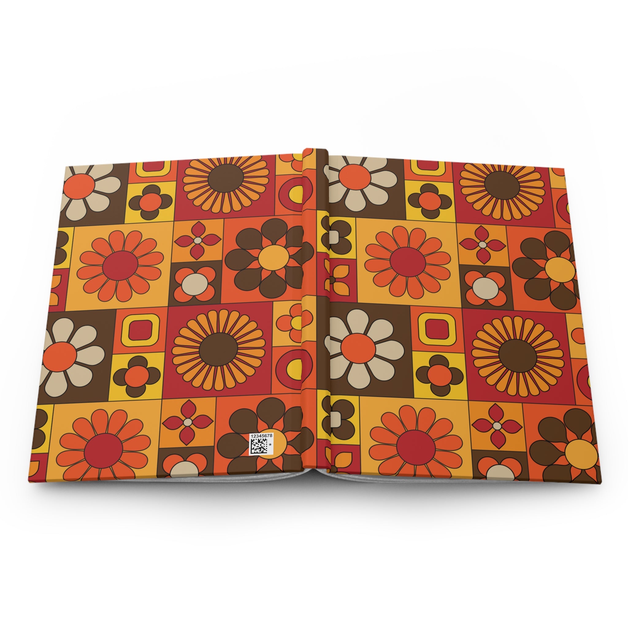Retro Flower Power, Groovy 70s Floral Hardcover Journal – 70s Inspired Design for Creative Expression - Mid Century Modern Gal