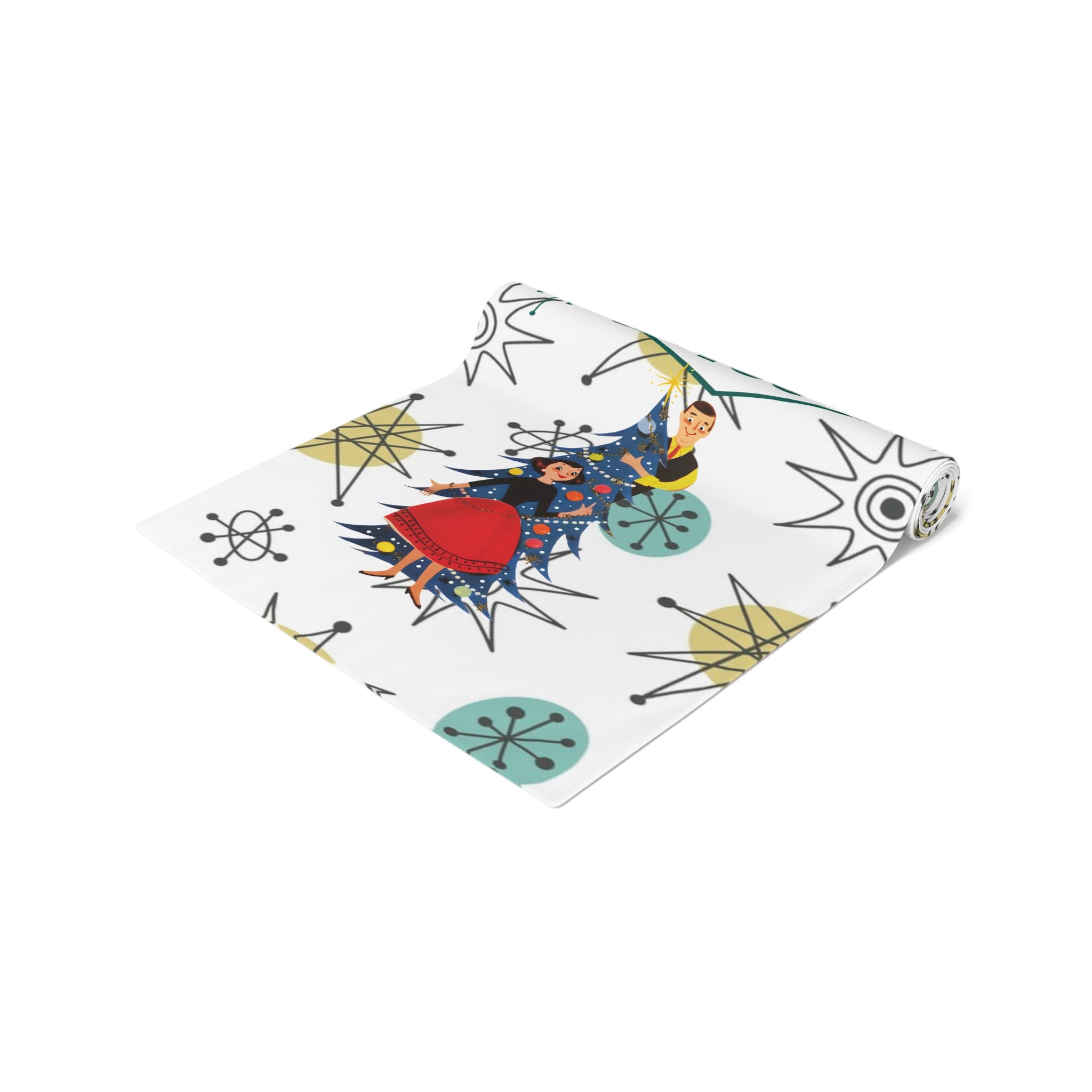 All I want For Christmas Is You, Kitschy MCM Christmas Festive Table Runner - Mid Century Modern Gal
