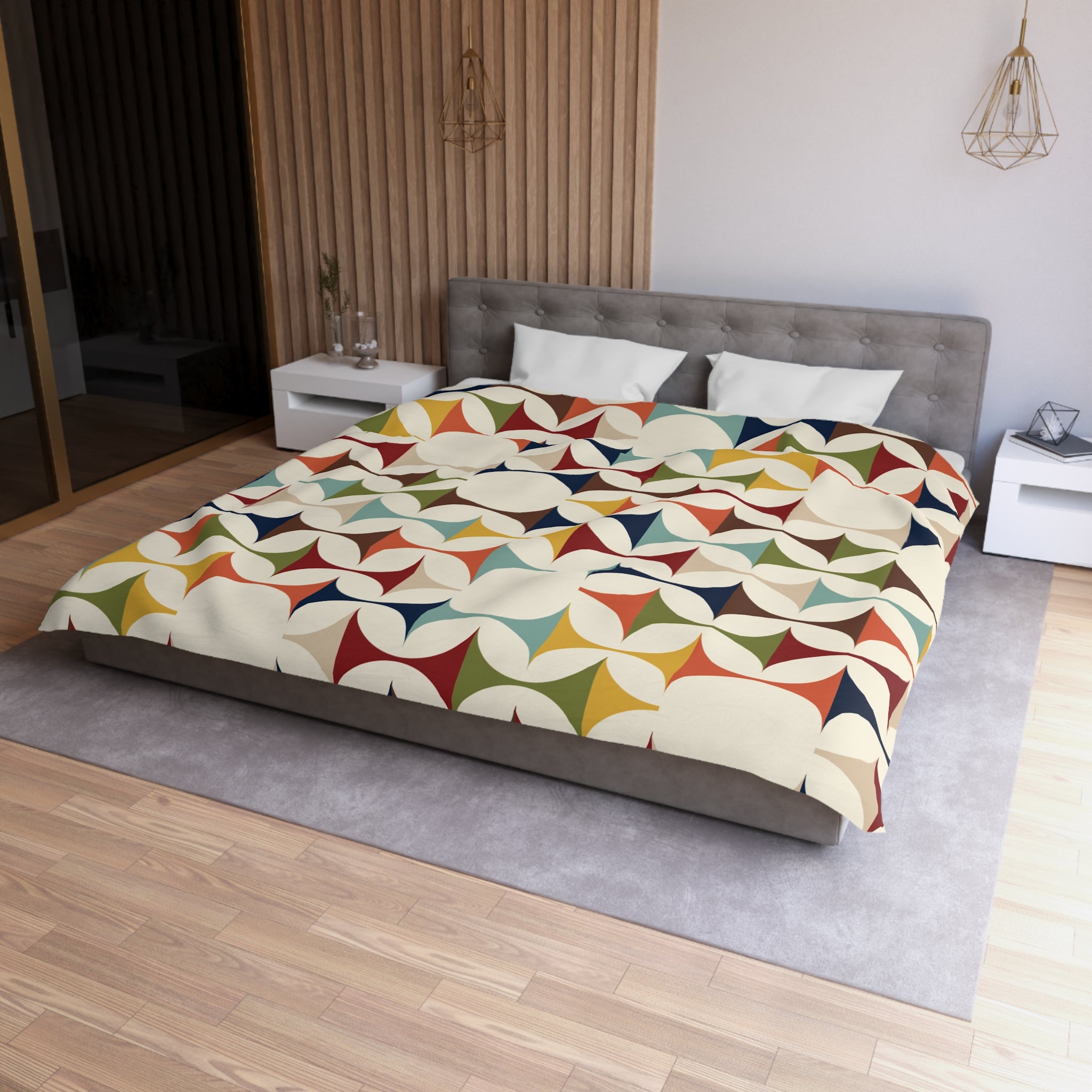 Scandinavian Modern Danish, Mid Century Modern Geometric Duvet Cover - Mid Century Modern Gal