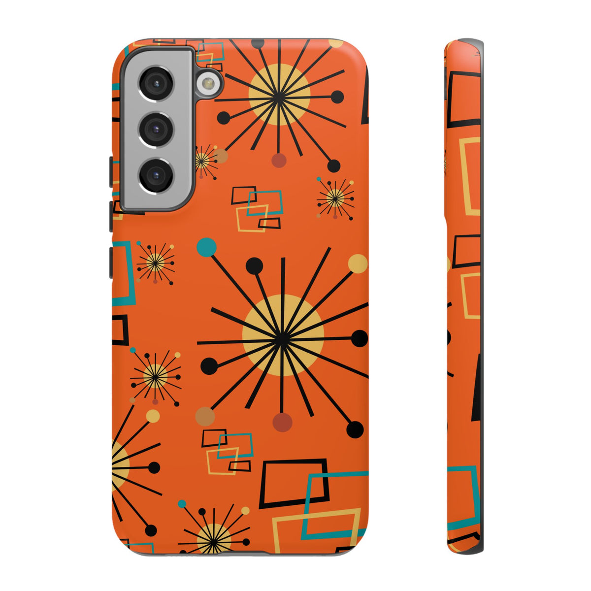 Mid Century Modern Sinatra Orange, Starburst, Geometric Funky Fun Tough Phone Case - Mid Century Modern Gal