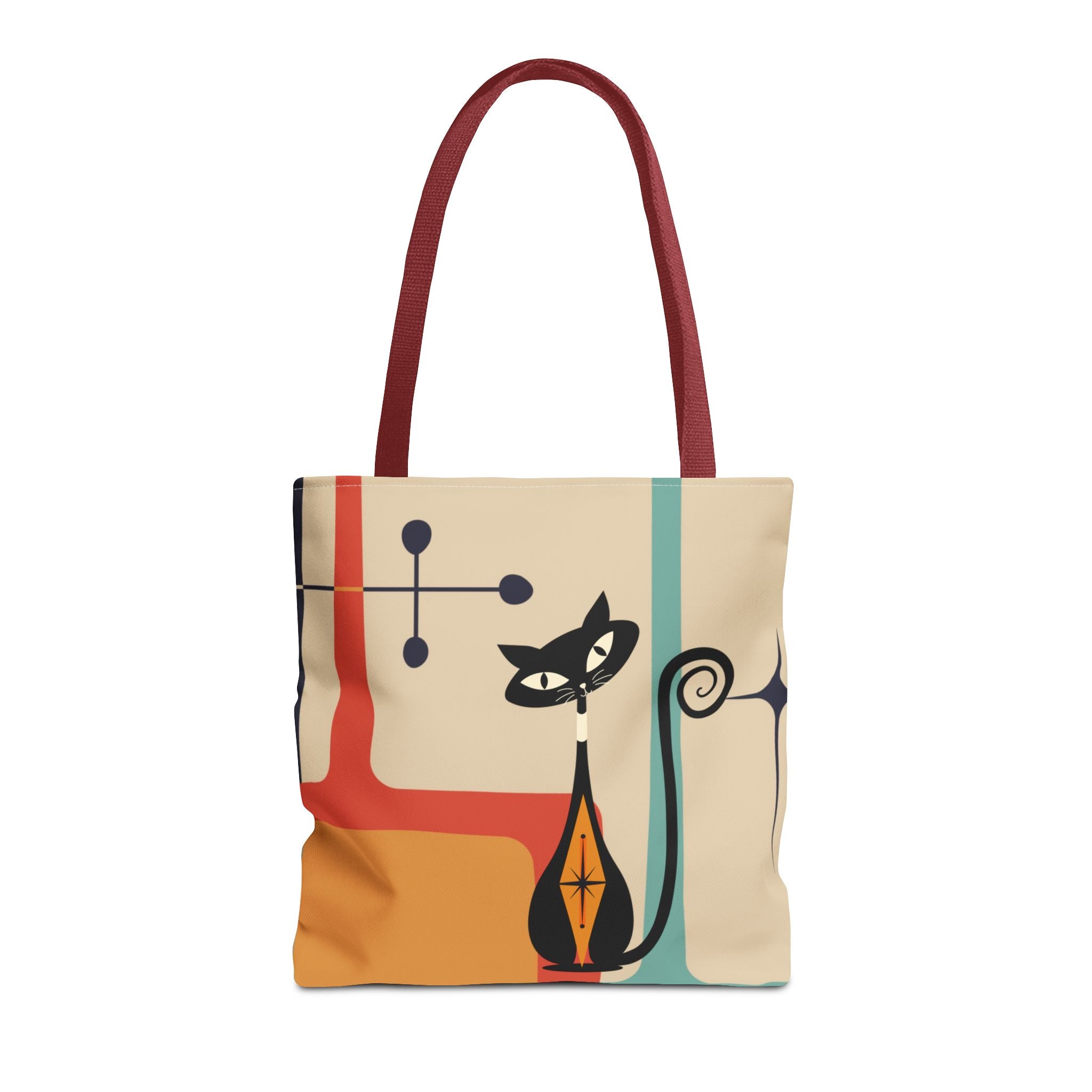 Atomic Cat Mid Century Mod Tote Bag - Mid Century Modern Gal