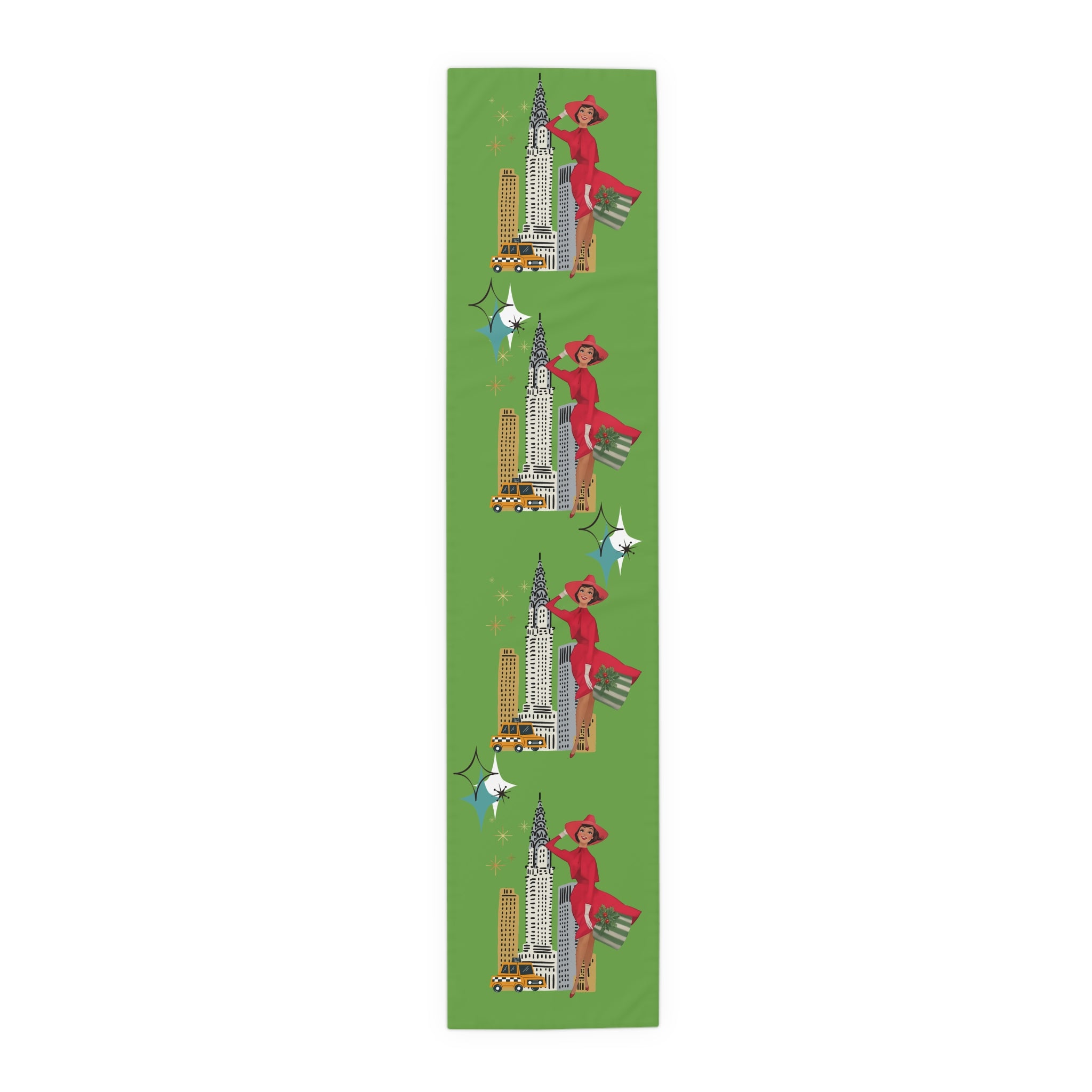 Mid Century Modern Christmas Glam Mod Gal City Life Table Runner - Mid Century Modern Gal