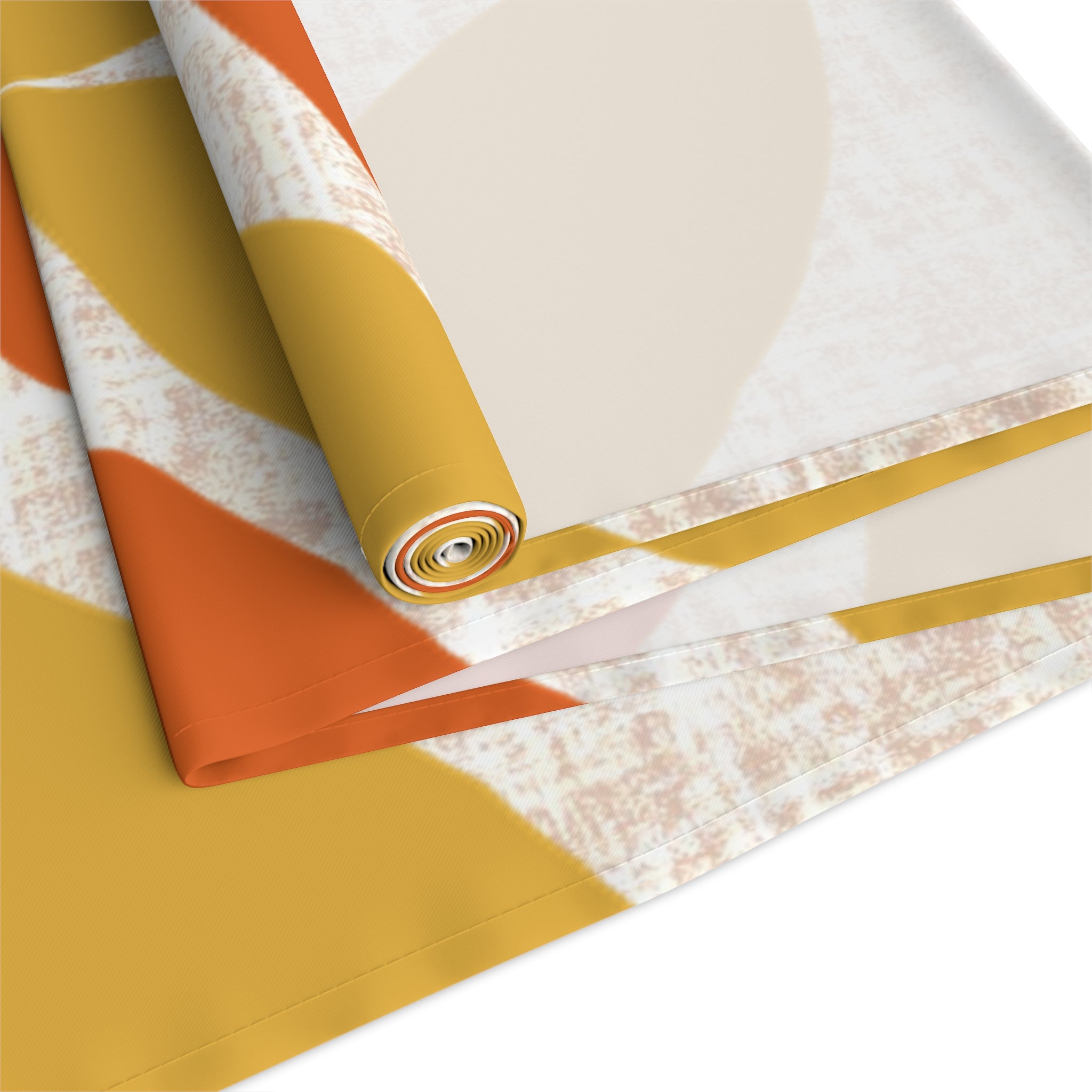 Mid Mod Scandinavian Flower, Orange Yellow Retro Table Runner - Mid Century Modern Gal