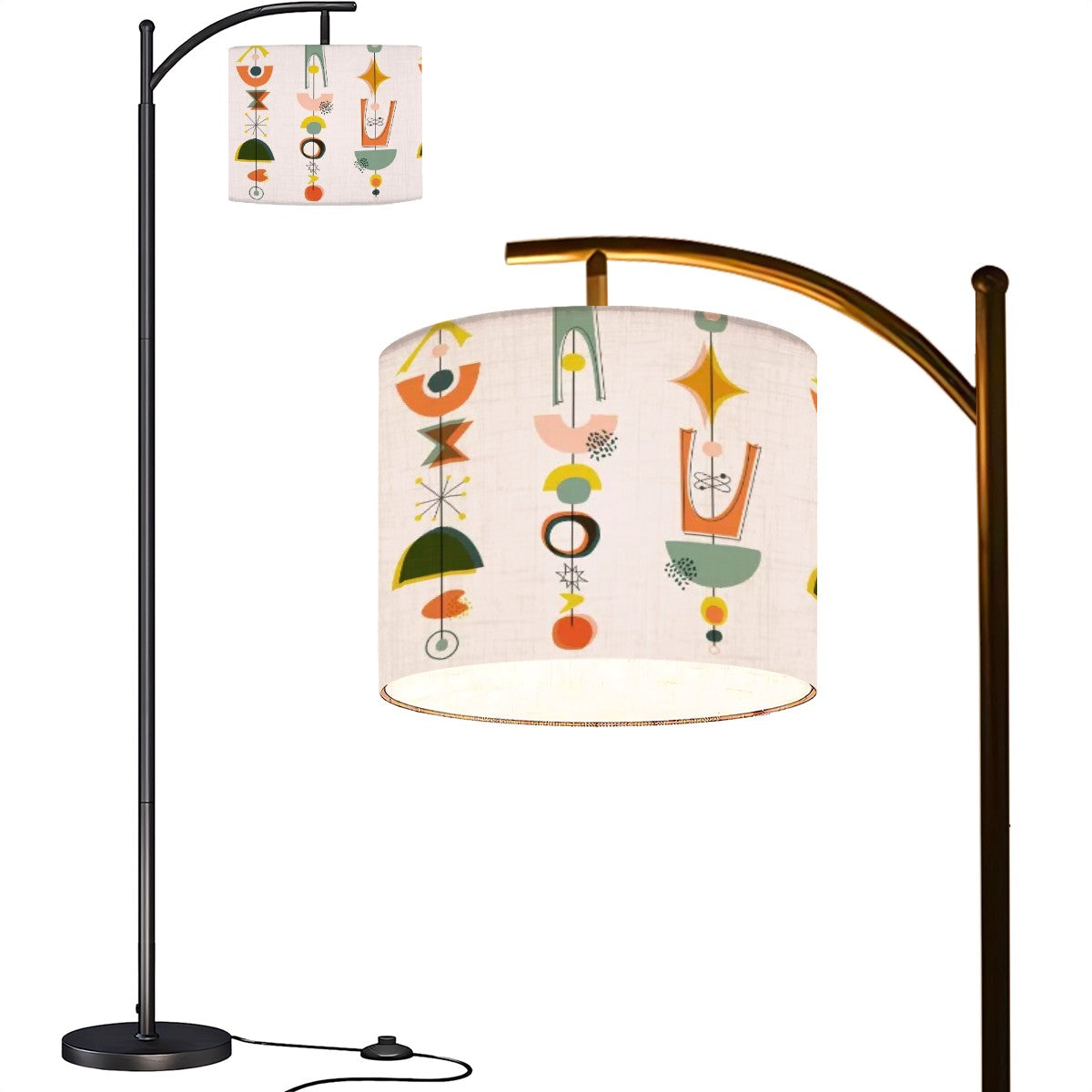 Mid Century Modern Arc Floor Lamp, Minimalist Design Mod Retro Lighting - Mid Century Modern Gal