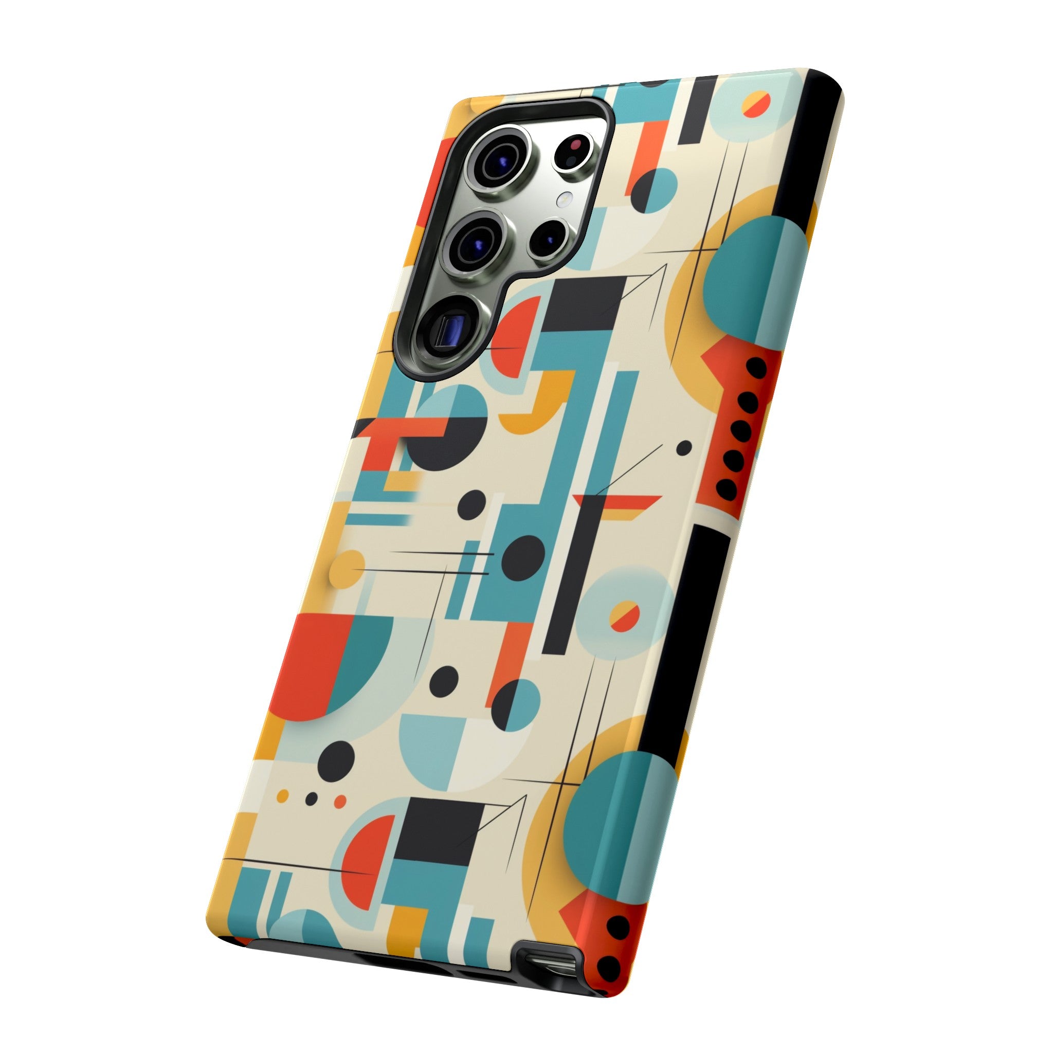 Bauhaus Designed Mid Mod Geometric Groovy Smart Phone, iPhone, Samsung Compatible Tough Cases
