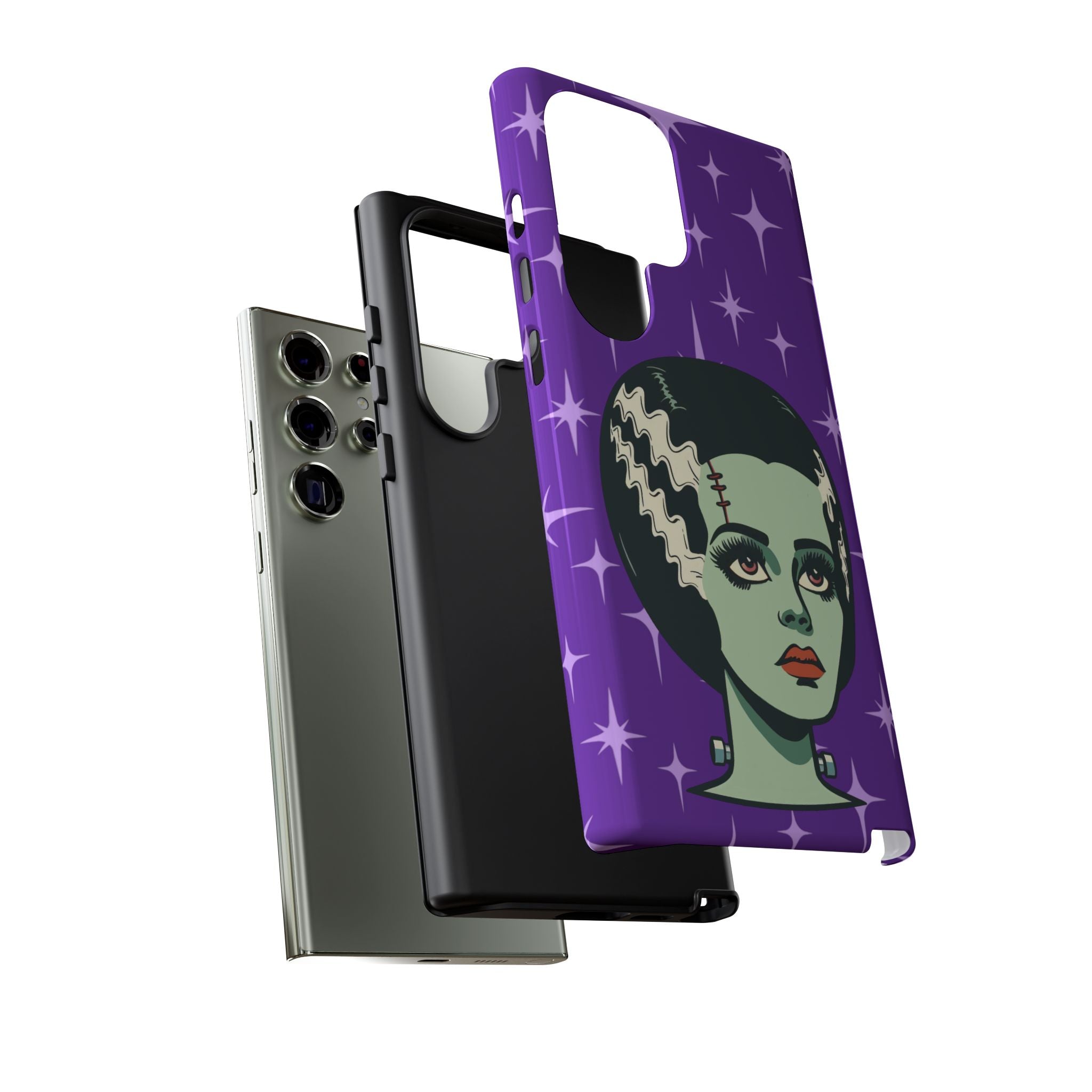 Bride of Frankenstein Retro Mid Mod Horror Buff Purple Halloween Tough Phone Case