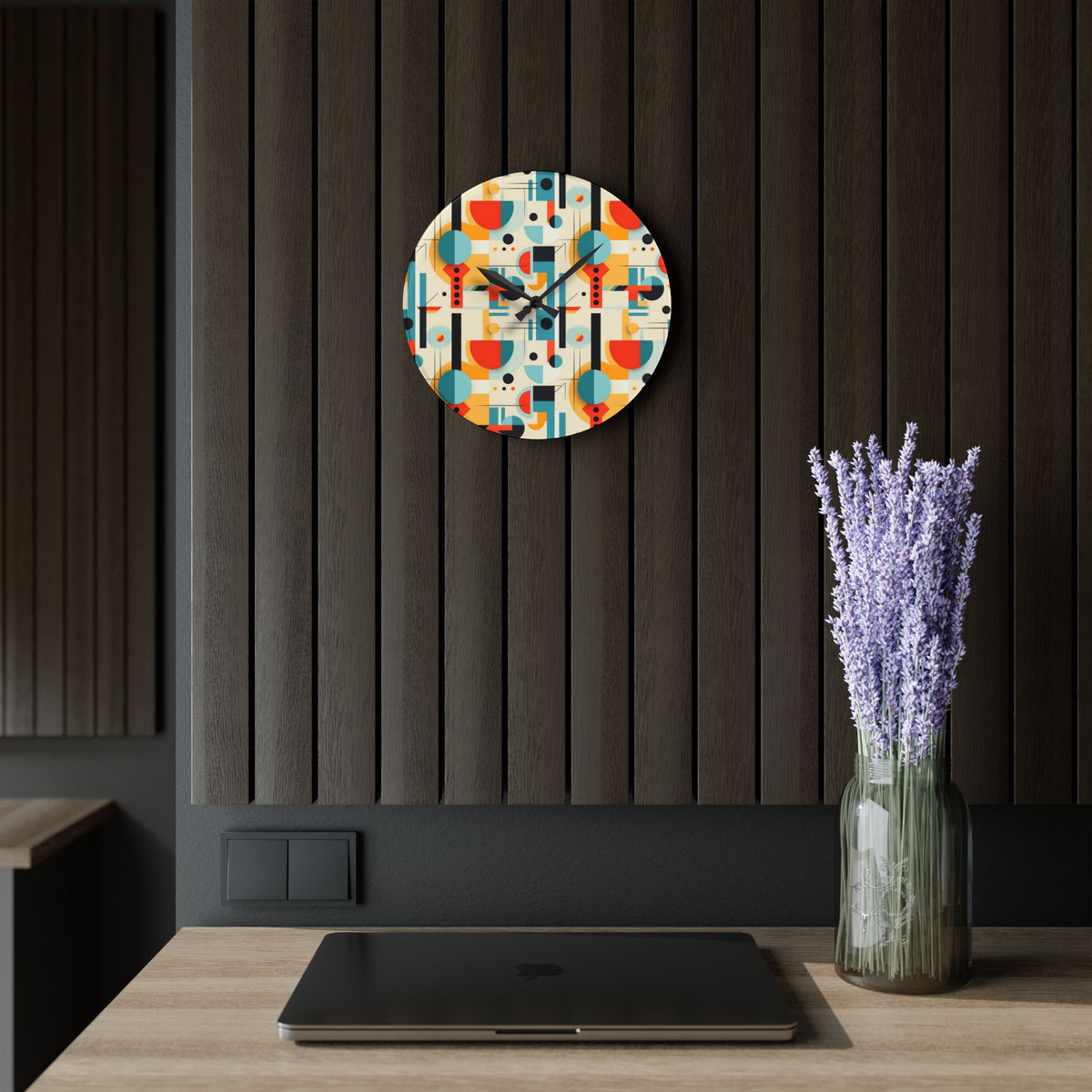 Mid Century Modern Bauhaus Designed MCM Acrylic Wall Clock - Mid Century Modern Gal