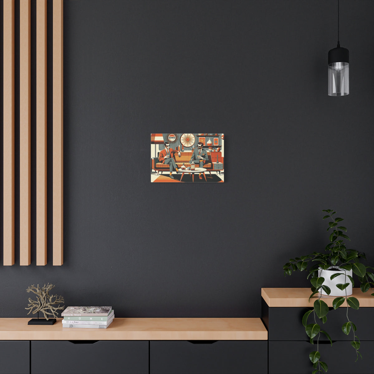 Mid Century Modern Mod Dude, Gay Male Couple Drinking Bourbon, MCM Art - Mid Century Modern Gal