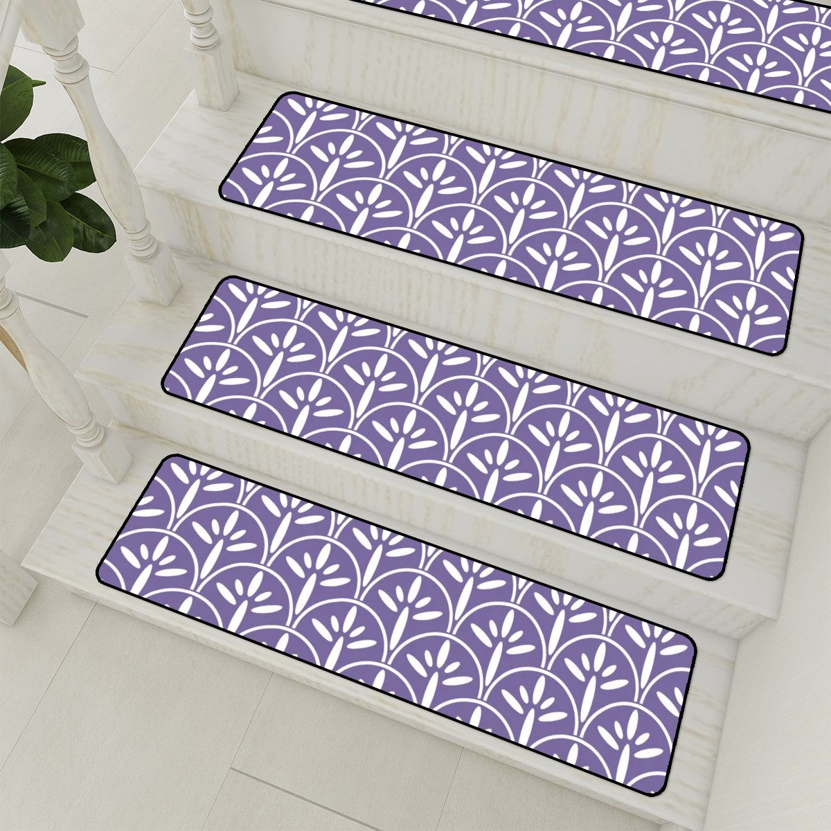 Art Deco Stair Tread Carpets |Lavender Purple Mid Century Modern Style Non Slip Carpet for Stairs Treads - Mid Century Modern Gal