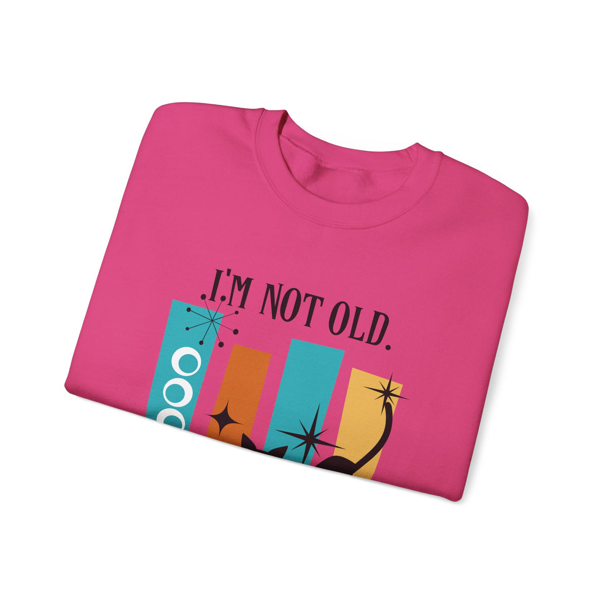 I'm Not Old, I'm Mid Century Modern, Atomic Cat, Geometric Retro Cool Original Tagline Mid Century Modern Gal Designs - Mid Century Modern Gal