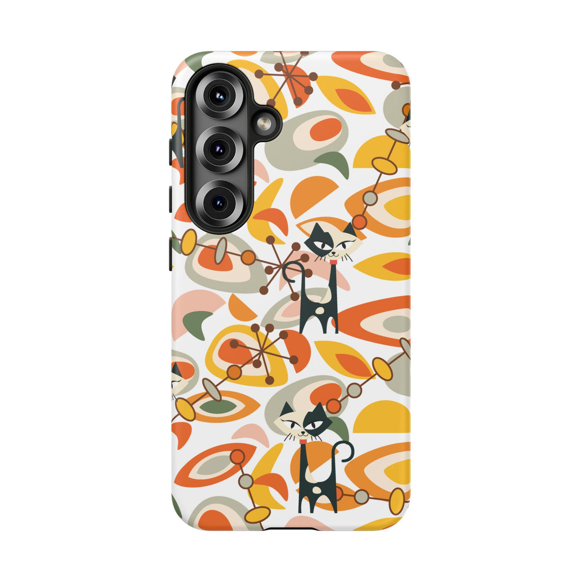 Atomic Cat Mid Mod Orange, Yellow, Groovy Cat Smart Phone Tough Cases