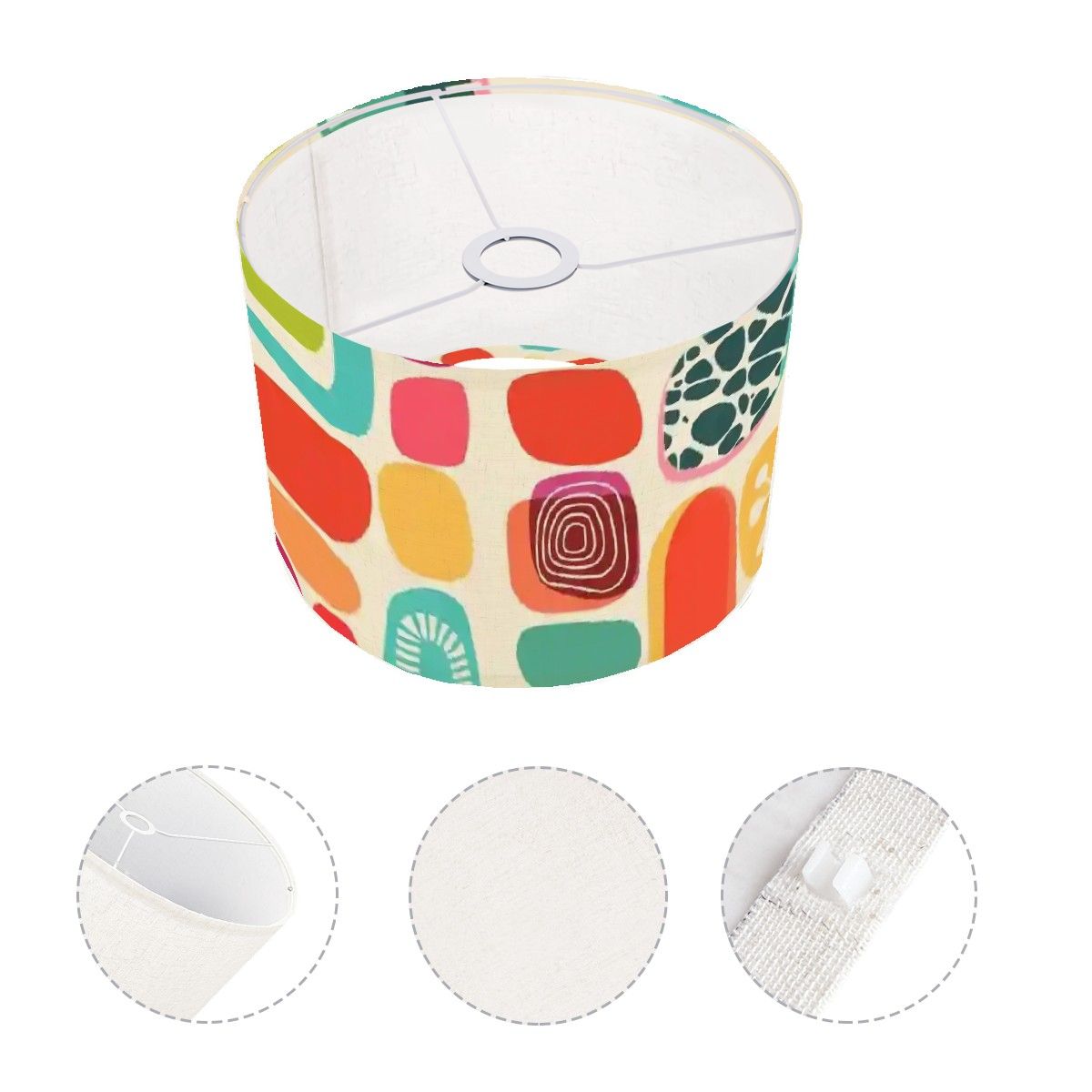 Mid Century Modern Amoeba Retro Lampshade With Ring - Mid Century Modern Gal
