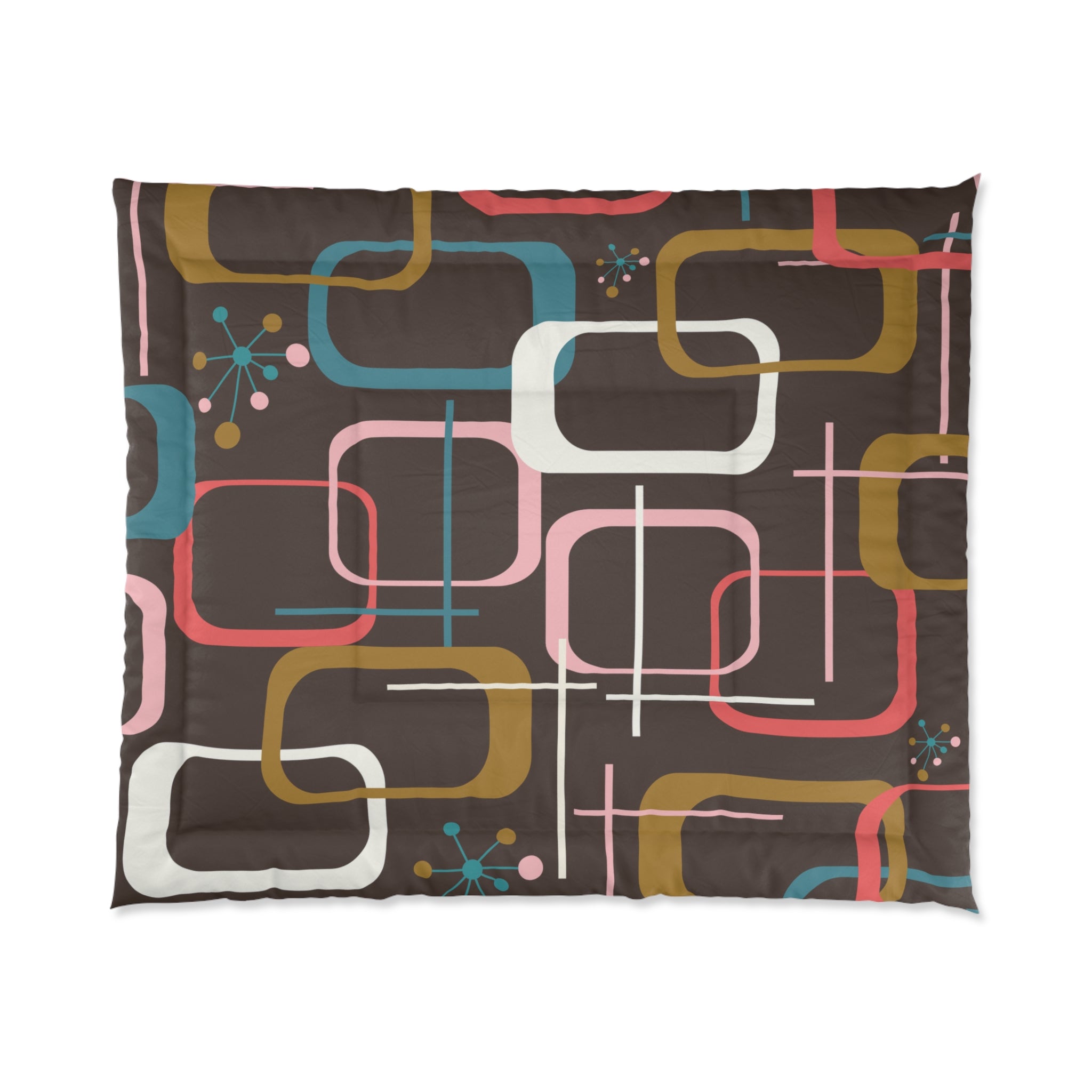 Mid Century Modern Geometric, Mid Mod Retro Bedding, Comforter - Mid Century Modern Gal