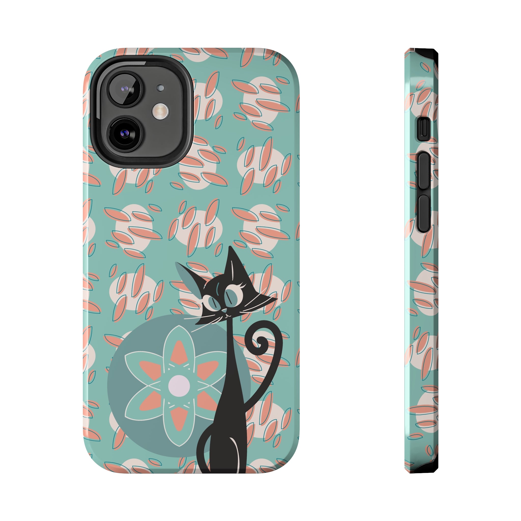 Atomic Cat, Mid Century Modern Funky Fun Smart Phone Tough Phone Cases - Mid Century Modern Gal