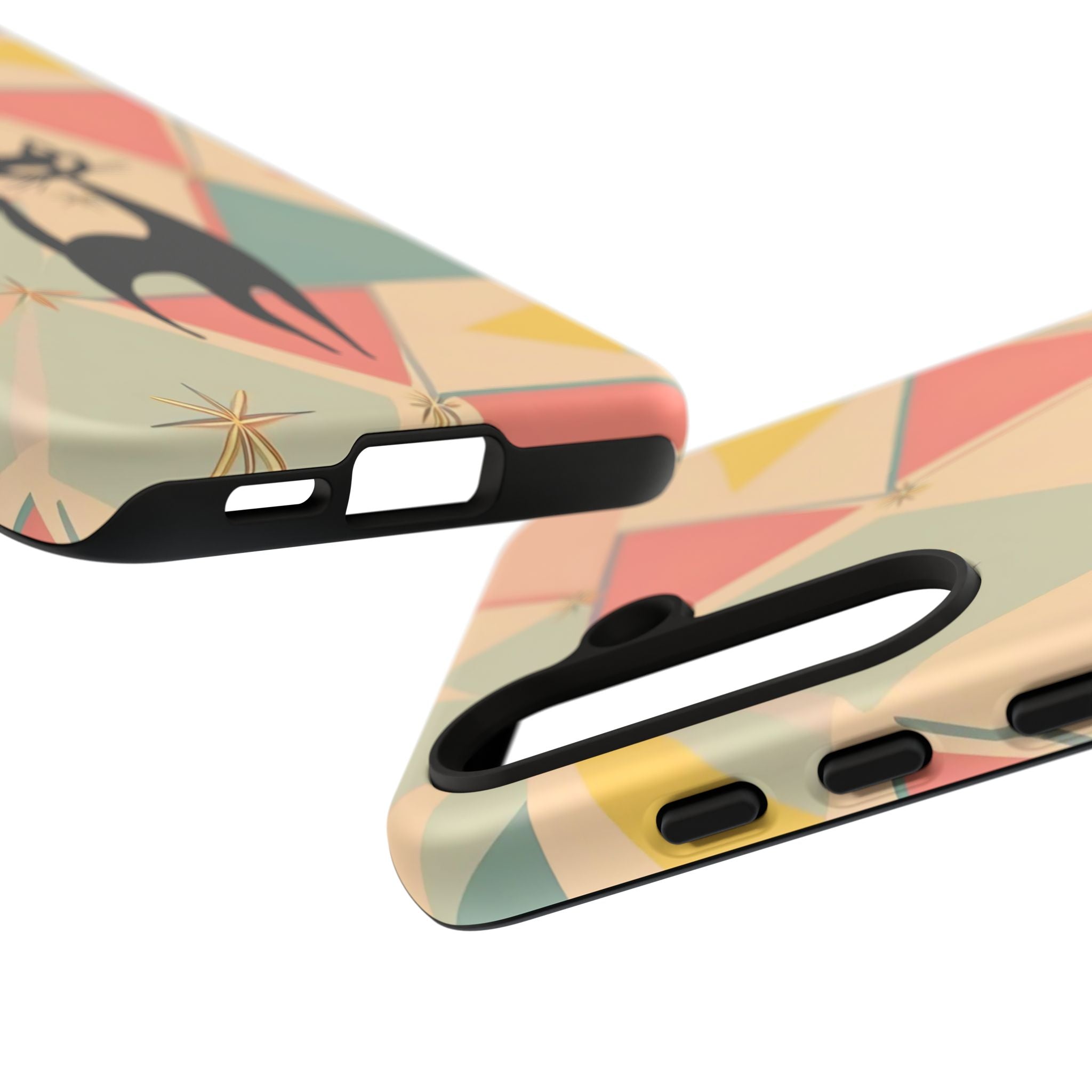 Atomic Cat Mid Mod Retro Cat Phone Case | Tough Cases with Vintage Vibe | Ideal for Cat Lovers