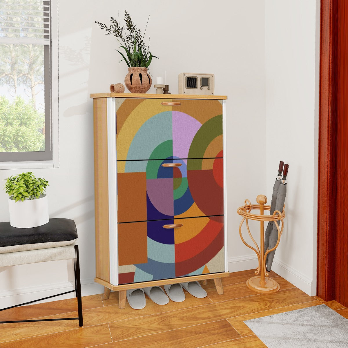 Mid Century Modern Bauhaus Designed Shoe Cabinet - Mid Century Modern Gal