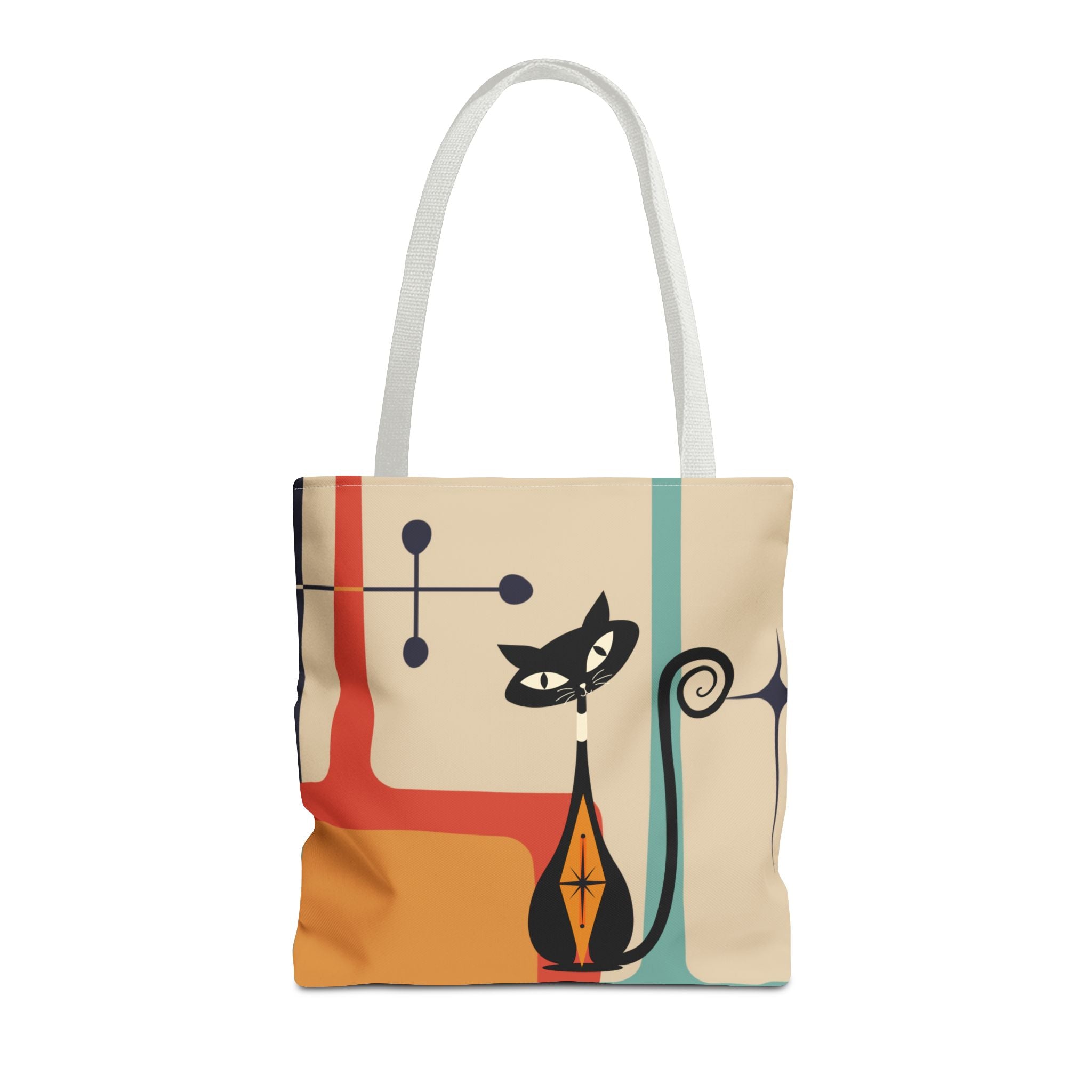 Atomic Cat Mid Century Mod Tote Bag - Mid Century Modern Gal