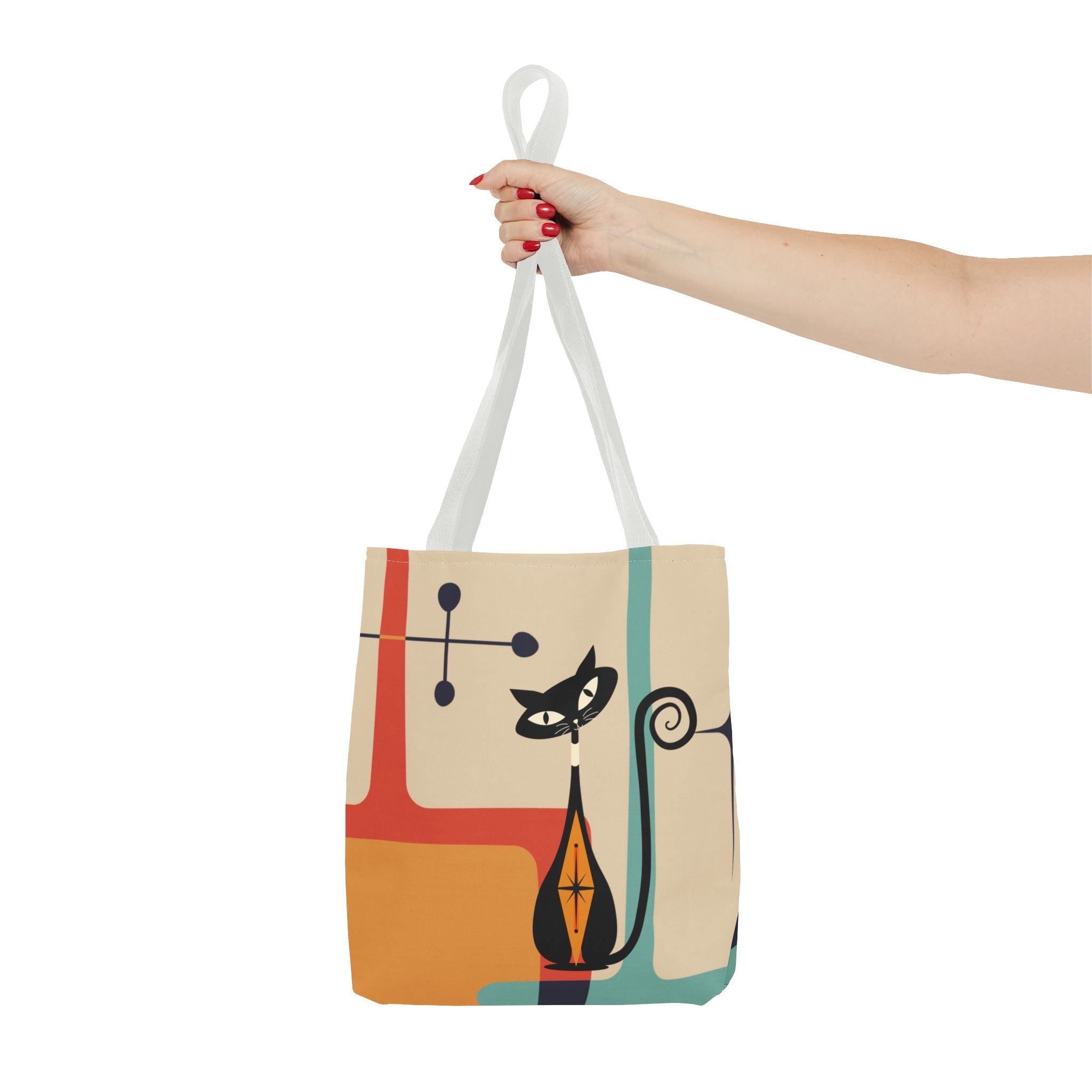 Atomic Cat Mid Century Mod Tote Bag - Mid Century Modern Gal