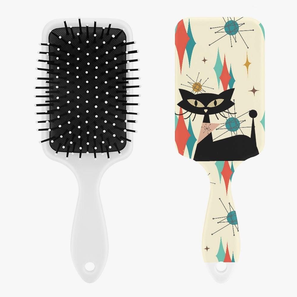 Mid Mod Atomic Cat Kitschy Vanity Hair Brush - Mid Century Modern Gal