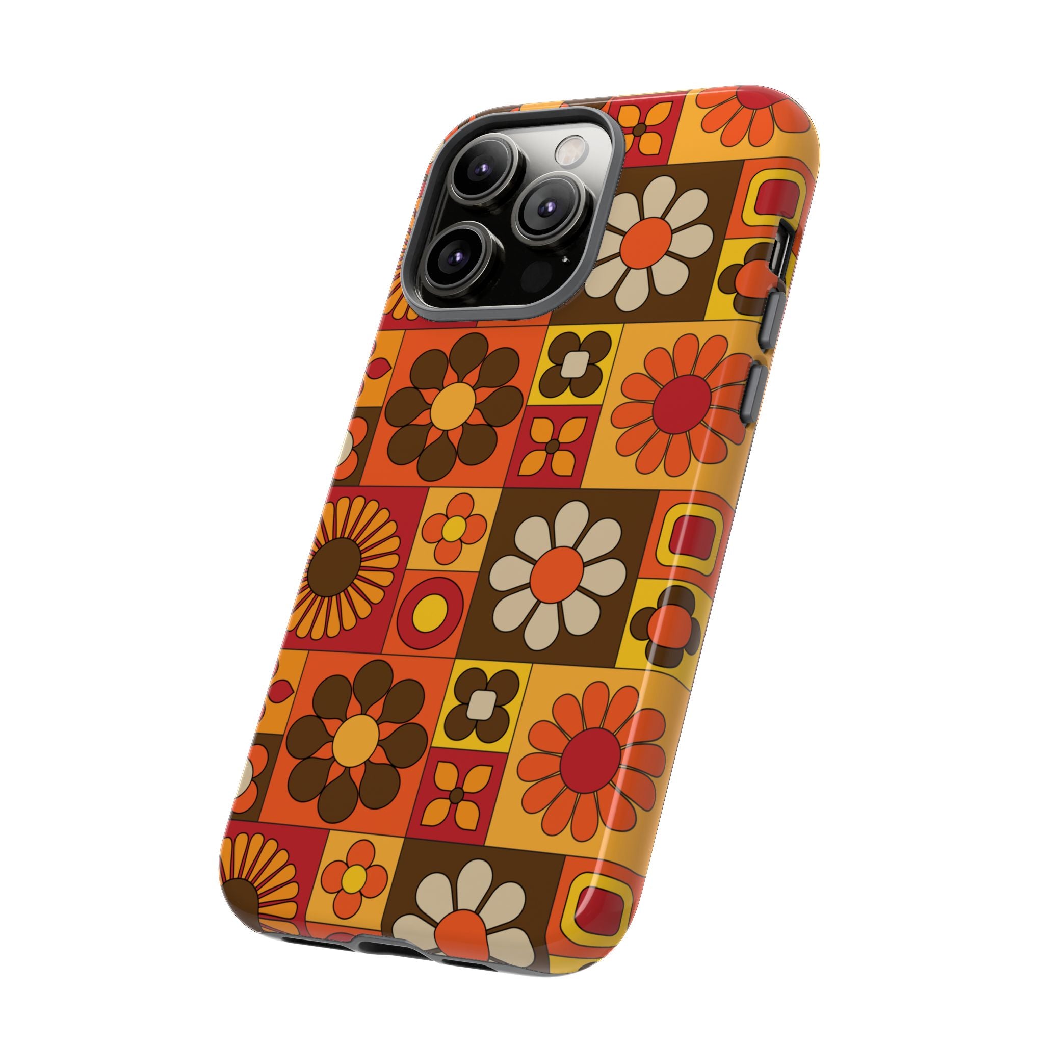 Retro 70s Mid Mod Floral Phone Case | Tough Cases for Flower Lovers