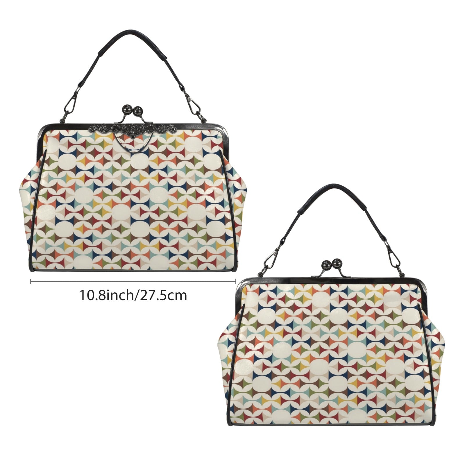 Mid Century Modern Scandinavian Designed Kisslock Crossbody Purse - Mid Century Modern Gal