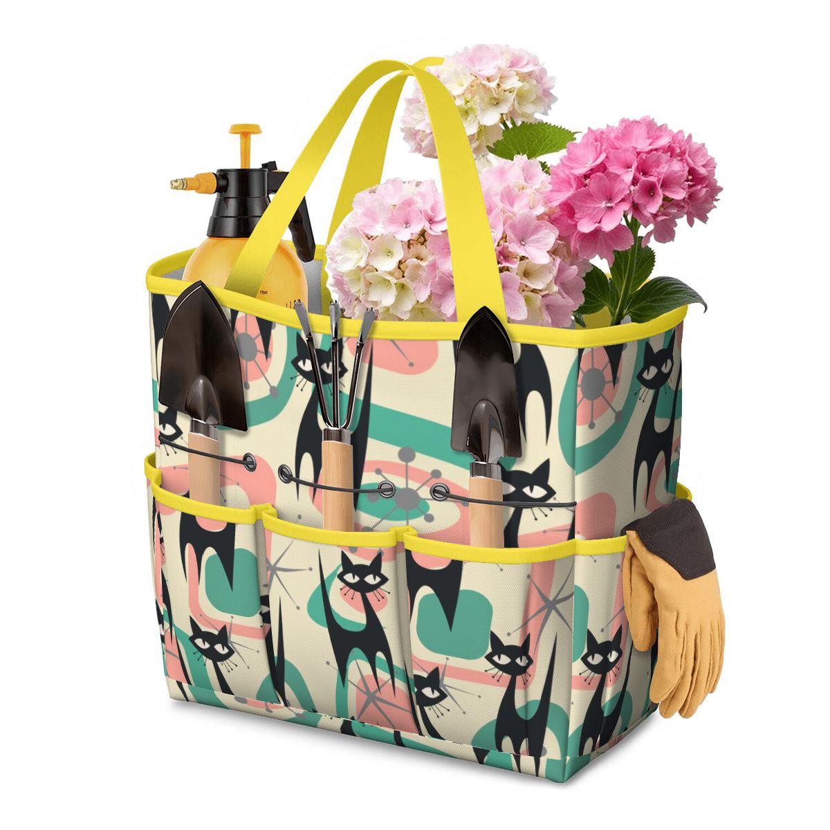 Atomic Cat Mid Century Modern Starburst Retro Kitsch Garden Tool Bag - Mid Century Modern Gal