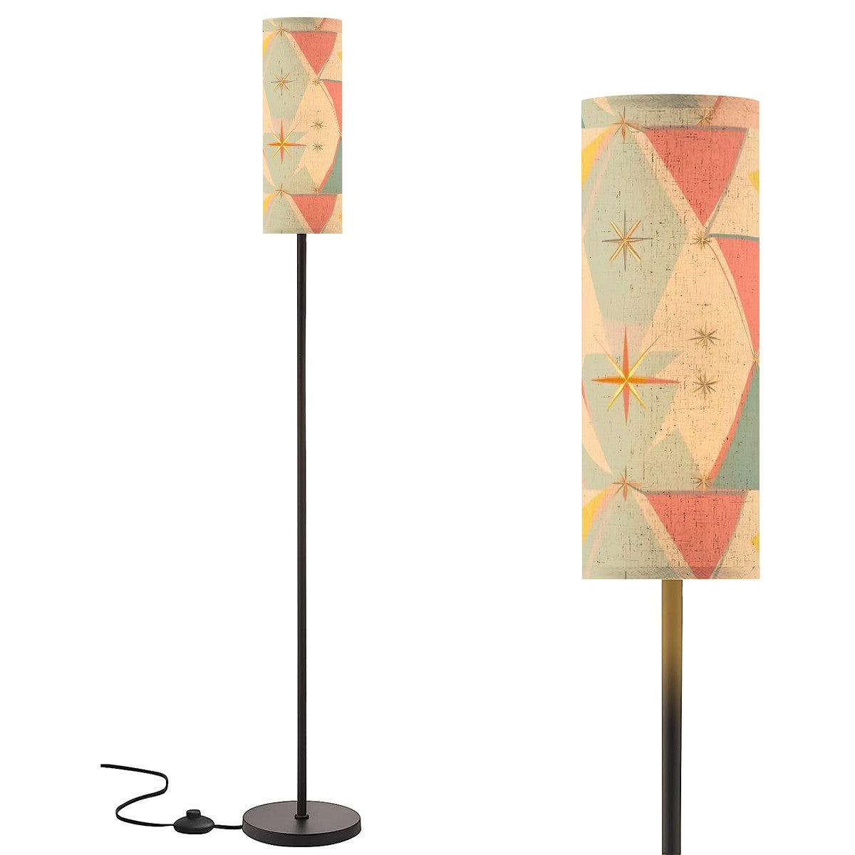 Franciscan Starbursts Mid Century Modern Vintage 50s Designed Slim Mod Floor Lamp - Mid Century Modern Gal