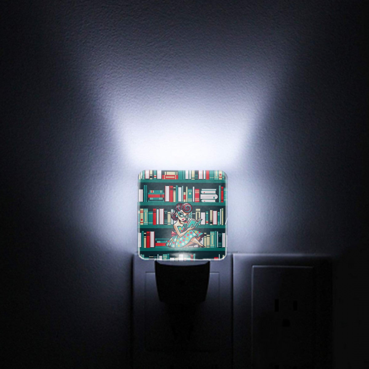 Mod Retro Gal, Book Lover LED Night Light Set of 2 - Mid Century Modern Gal