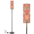 Chinoiserie Floral Botanicals, Coral Green Elegant Slim Modern Floor Lamp - Mid Century Modern Gal