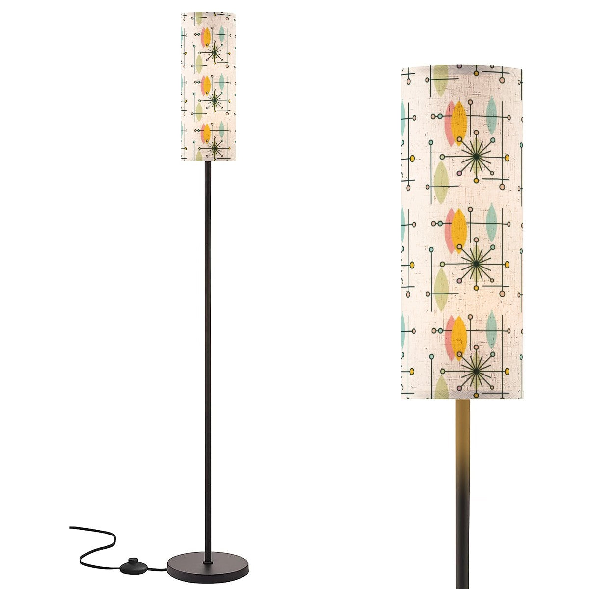 Mid Century Modern Atomic Franciscan Starburst, Warm Modernist Floor Lamp - Mid Century Modern Gal