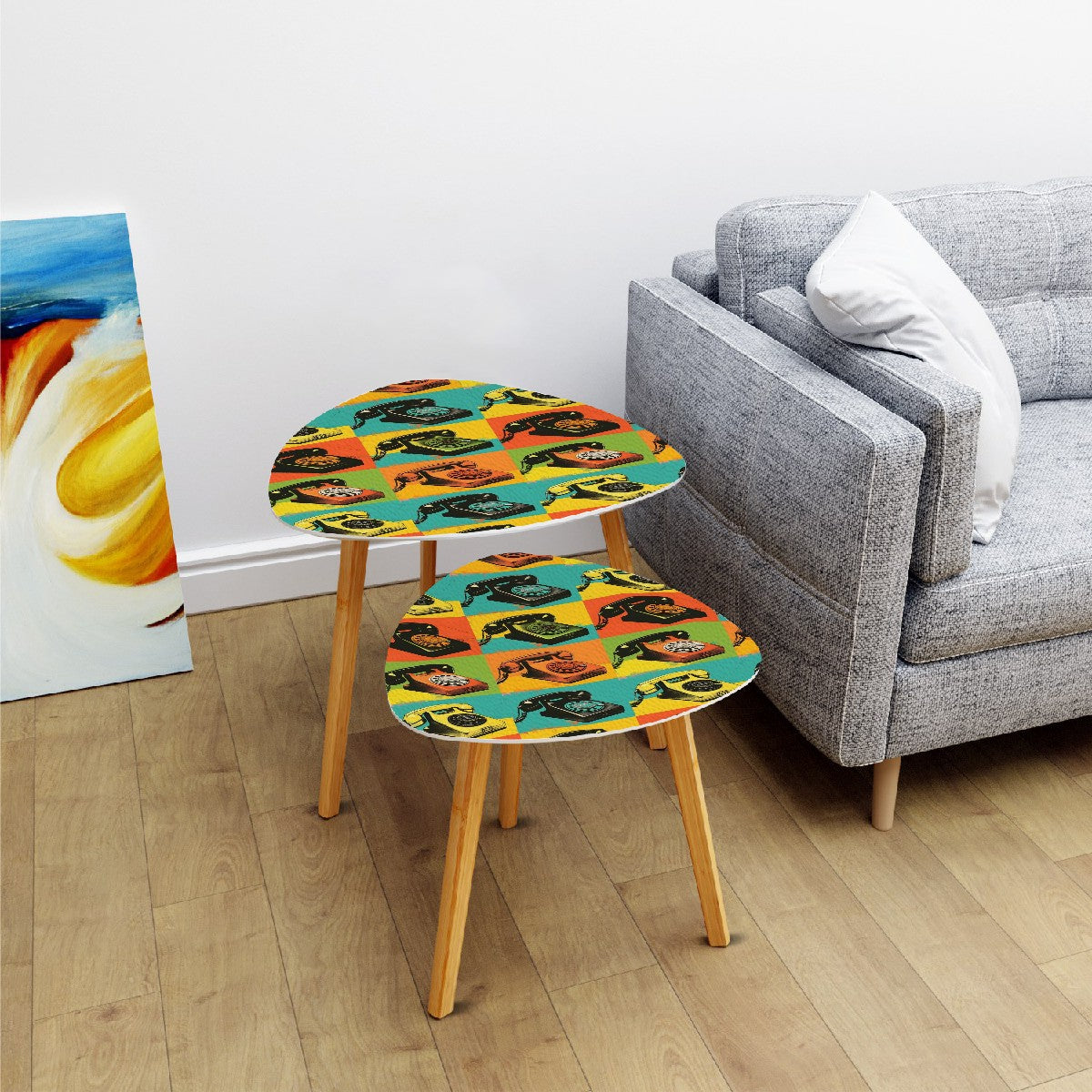 Retro Rotary Phones Mid Century Modern Nesting Tables - Mid Century Modern Gal