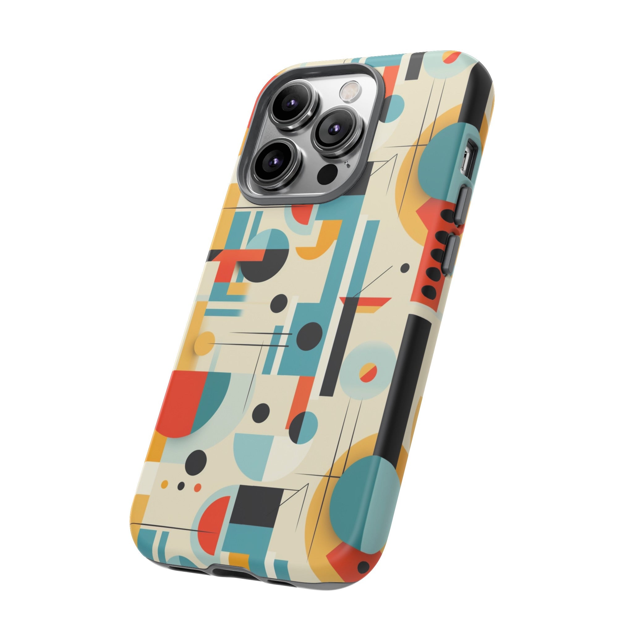 Bauhaus Designed Mid Mod Geometric Groovy Smart Phone, iPhone, Samsung Compatible Tough Cases