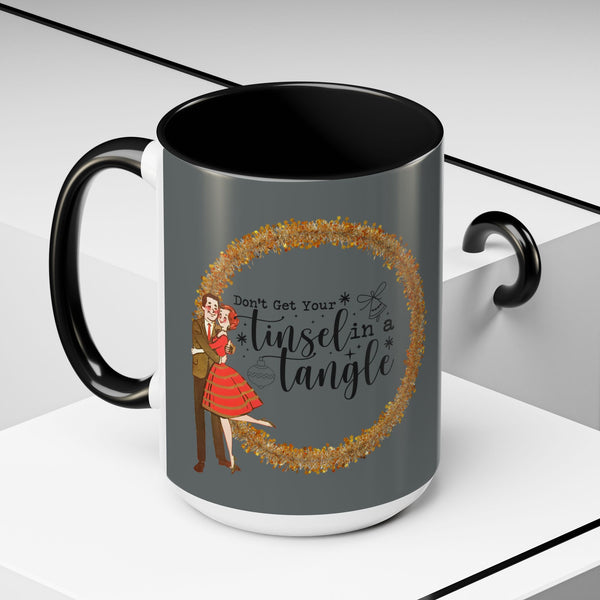 Don't Get Your Tinsel In A Tangle, Vintage 50s Kitschy Christmas Holiday Co-Worker, Secret Santa Mug Gift