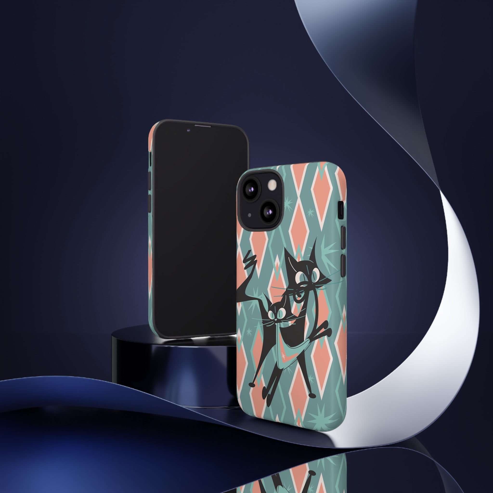 Mid Mod Atomic Cat Kitschy Retro Chic Samsung, Smart Phone Tough Cases - Mid Century Modern Gal