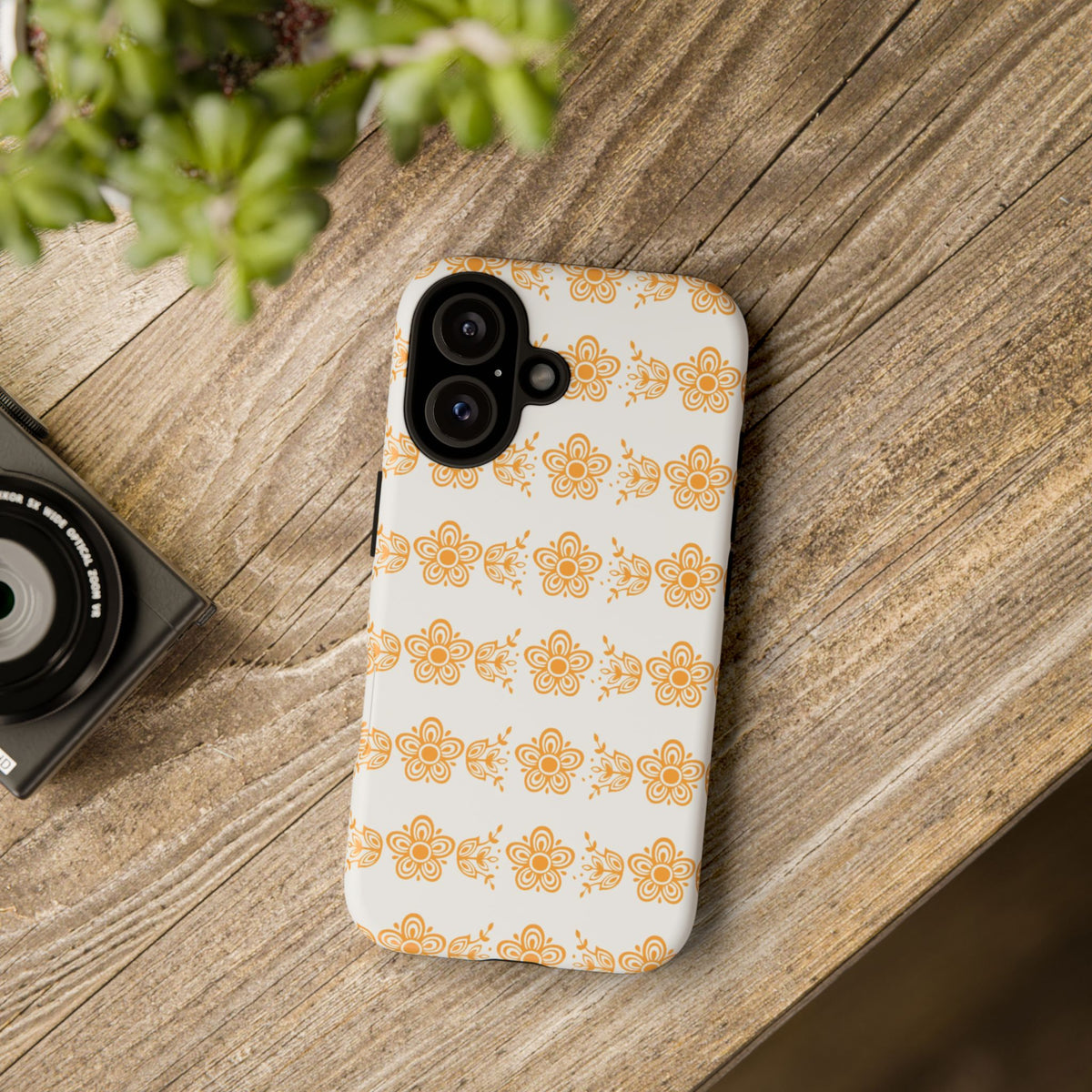 Pyrex Golden Butterfly Floral Phone Case, Tough Cases for Stylish Protection, Gift for Her, Durable, Trendy Floral Design, Cell Phone Cover