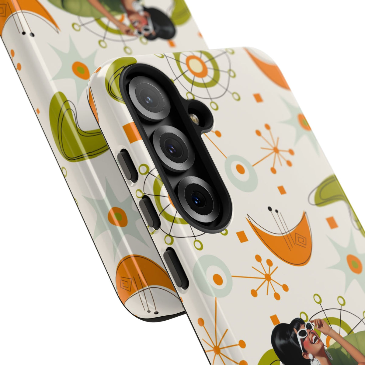 Mid Century Modern Atomic Starburst Mid Mod 60s Gal Retro Chic Tough Phone Case with Vintage Glamour Design