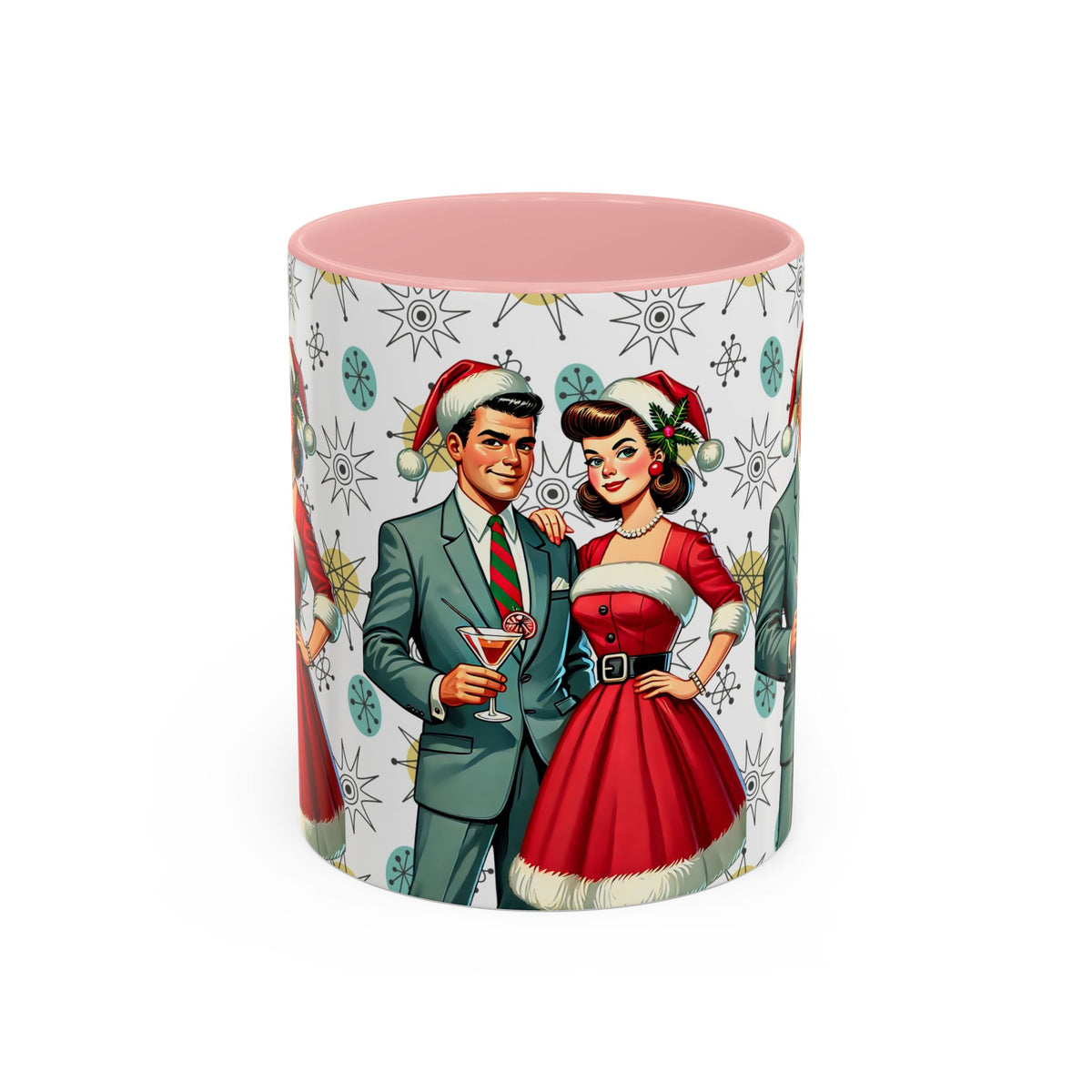 Mid Century Modern Atomic 50s Christmas Franciscan Starburst Pattern Mug - Mid Century Modern Gal