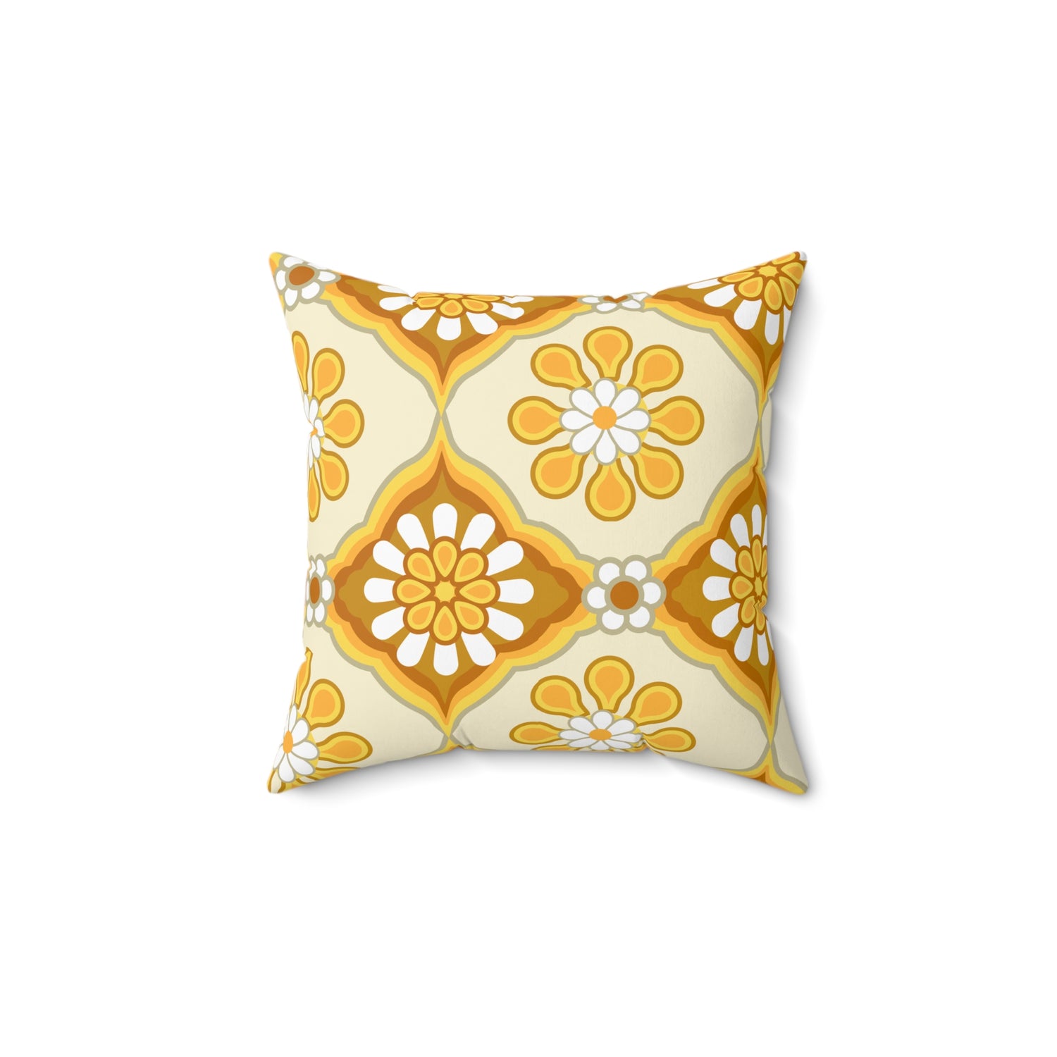 Daisy Flower Power Groovy 70s Retro Pillow Cover And Insert - Mid Century Modern Gal