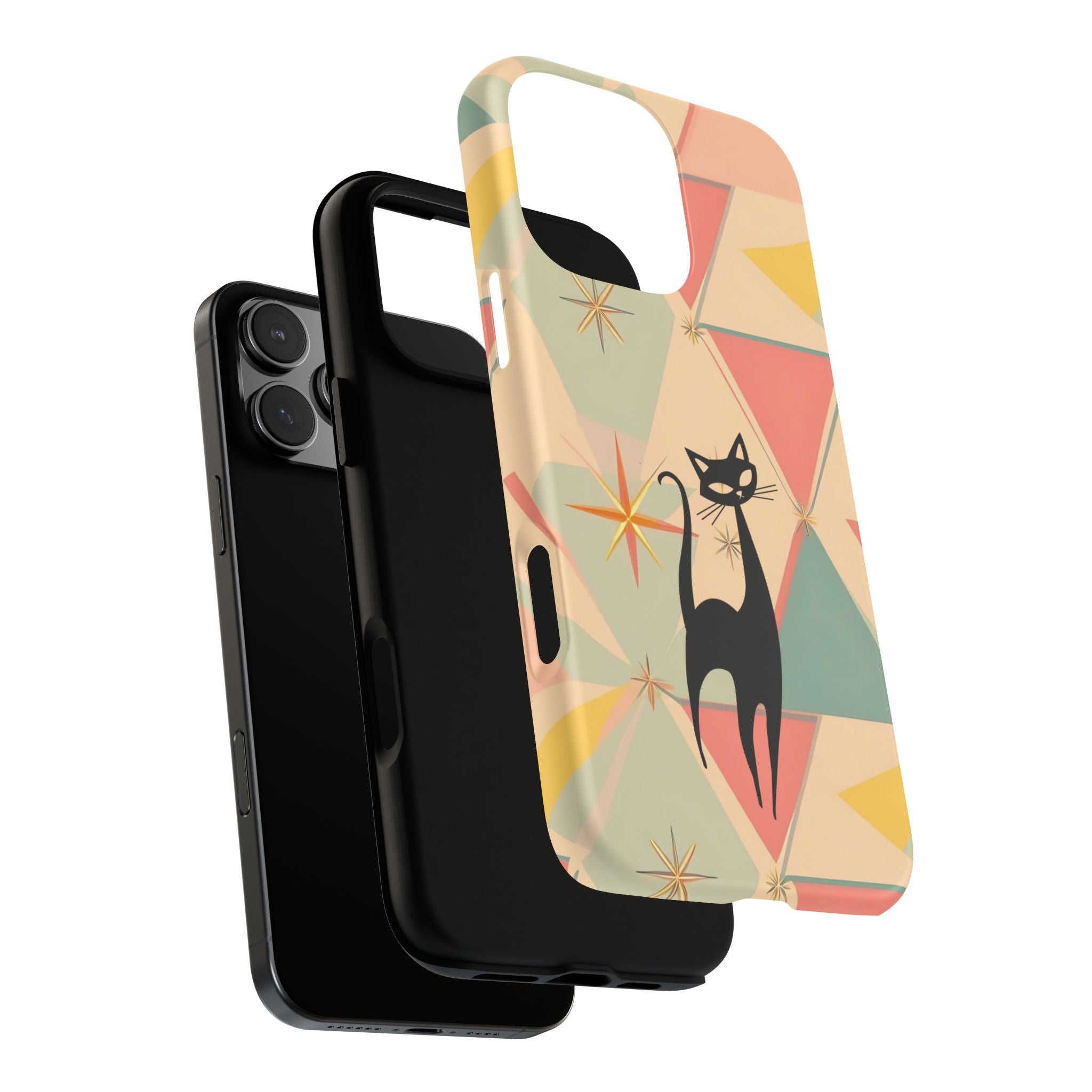 Atomic Cat Mid Mod Retro Cat Phone Case | Tough Cases with Vintage Vibe | Ideal for Cat Lovers