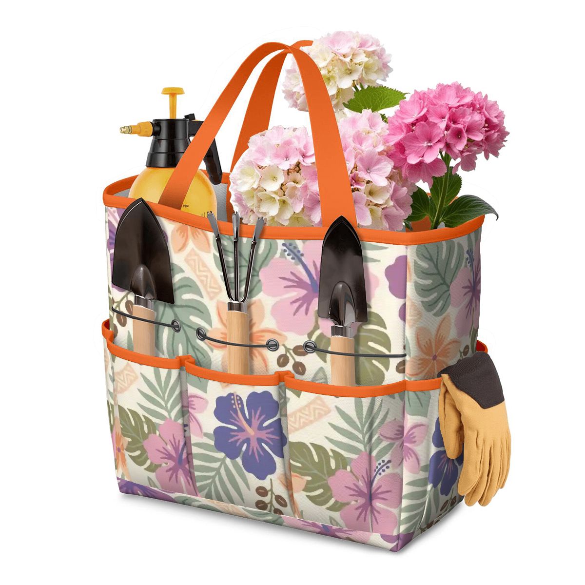 Retro Tropical Tiki Summer, Hawaiian Hibiscus Purple Garden Tool Bag - Mid Century Modern Gal