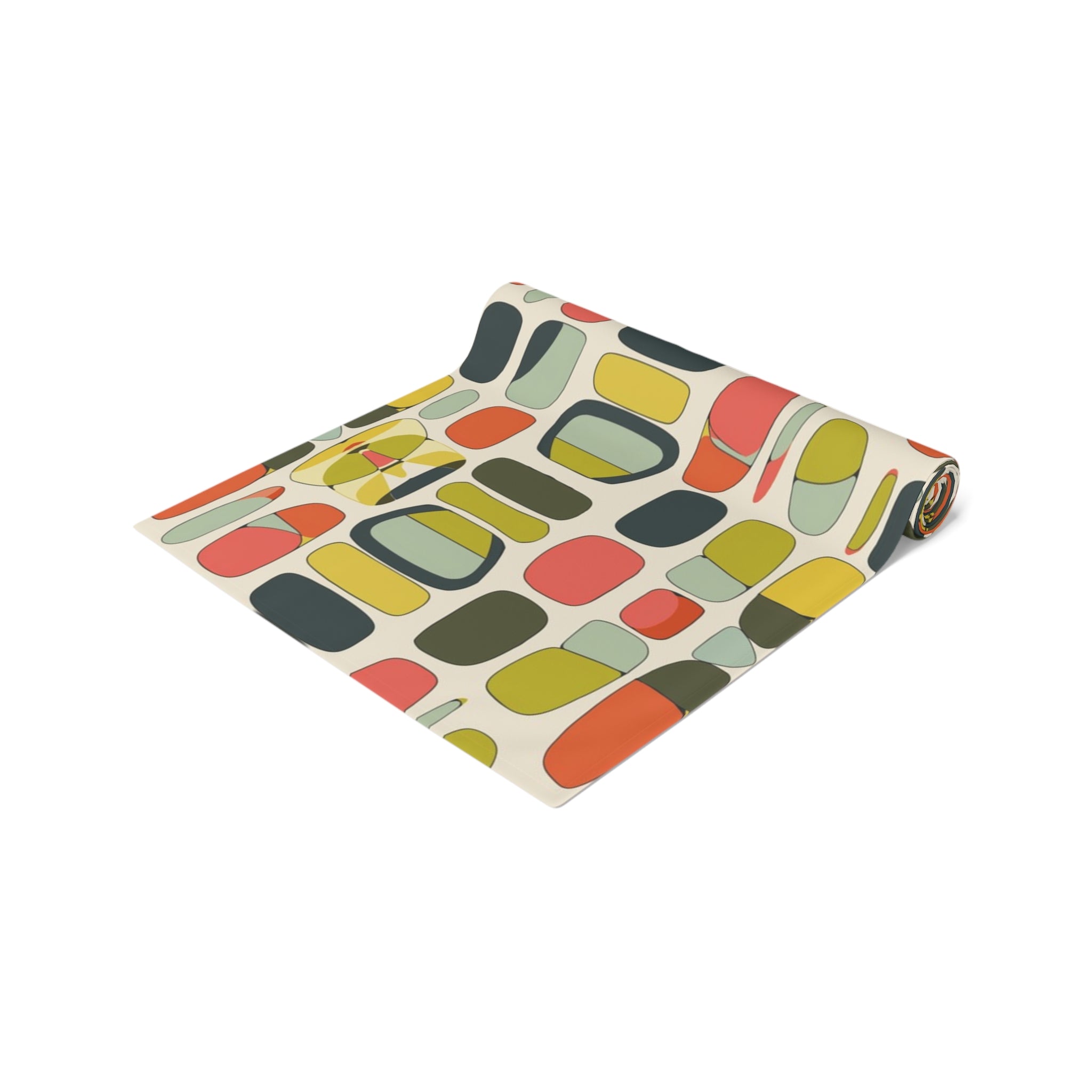Mid Century Modern Geometric Bold Colorful MCM Table Runner - Mid Century Modern Gal