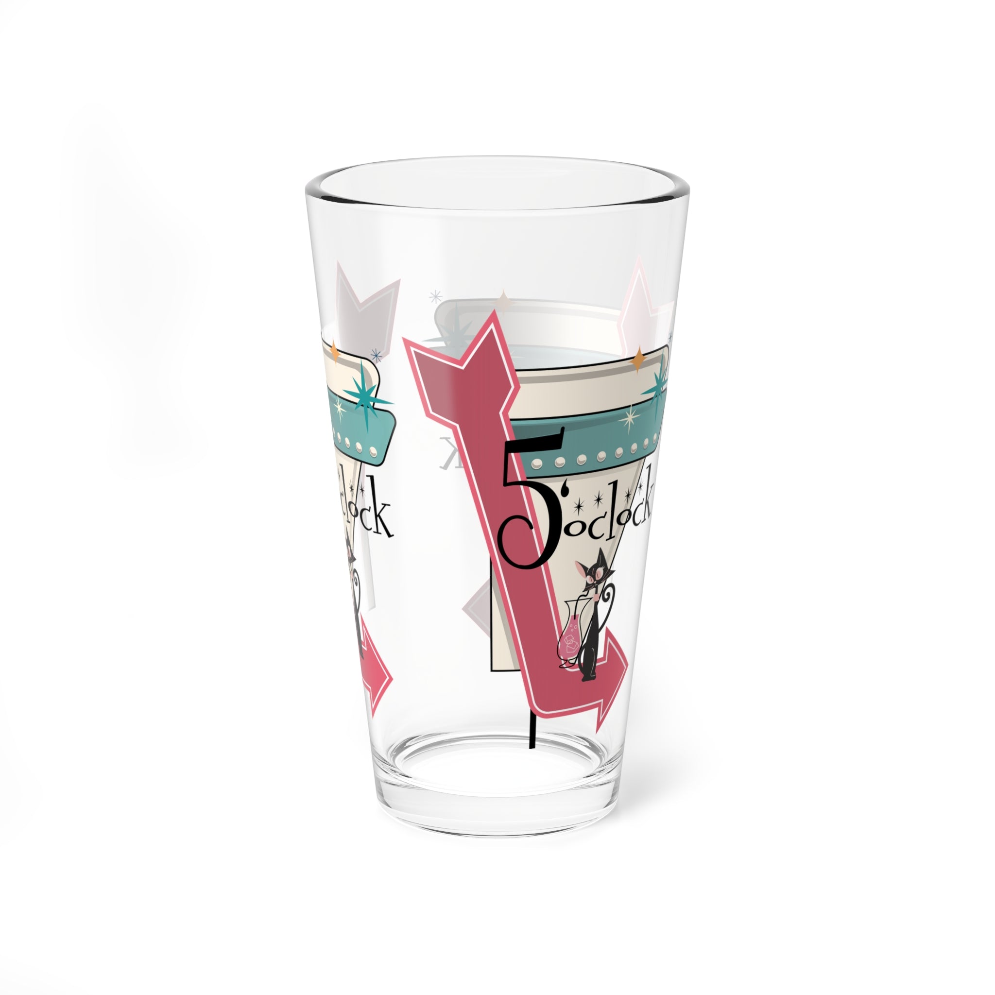 Atomic Cat Retro Barware, 50s Kitschy Palm Springs Cali Cocktail Party MCM Glassware - Mid Century Modern Gal